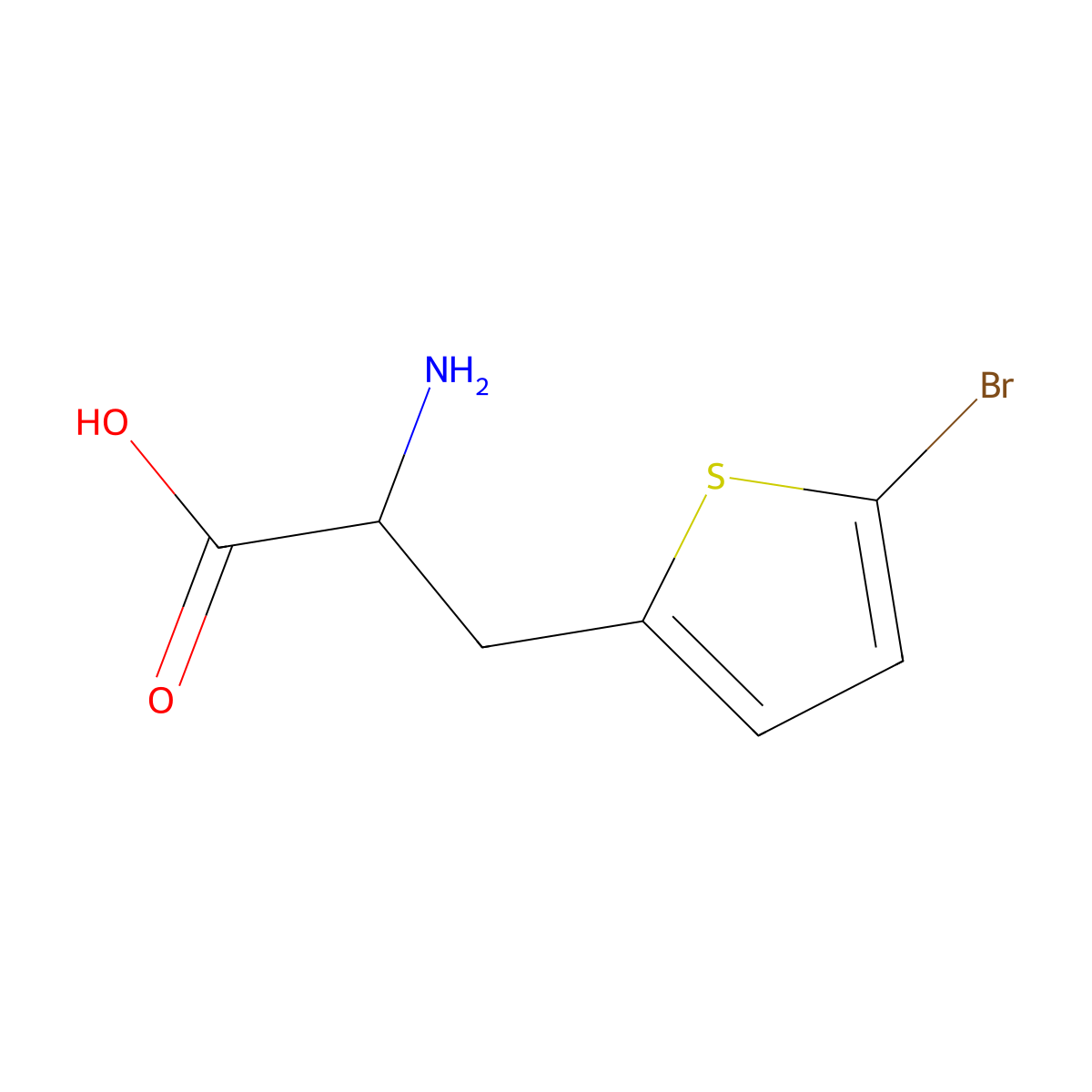 2-Amino-3-(5-bromothiophen-2-yl)propanoic acid molecular structure, CAS 603940-91-6