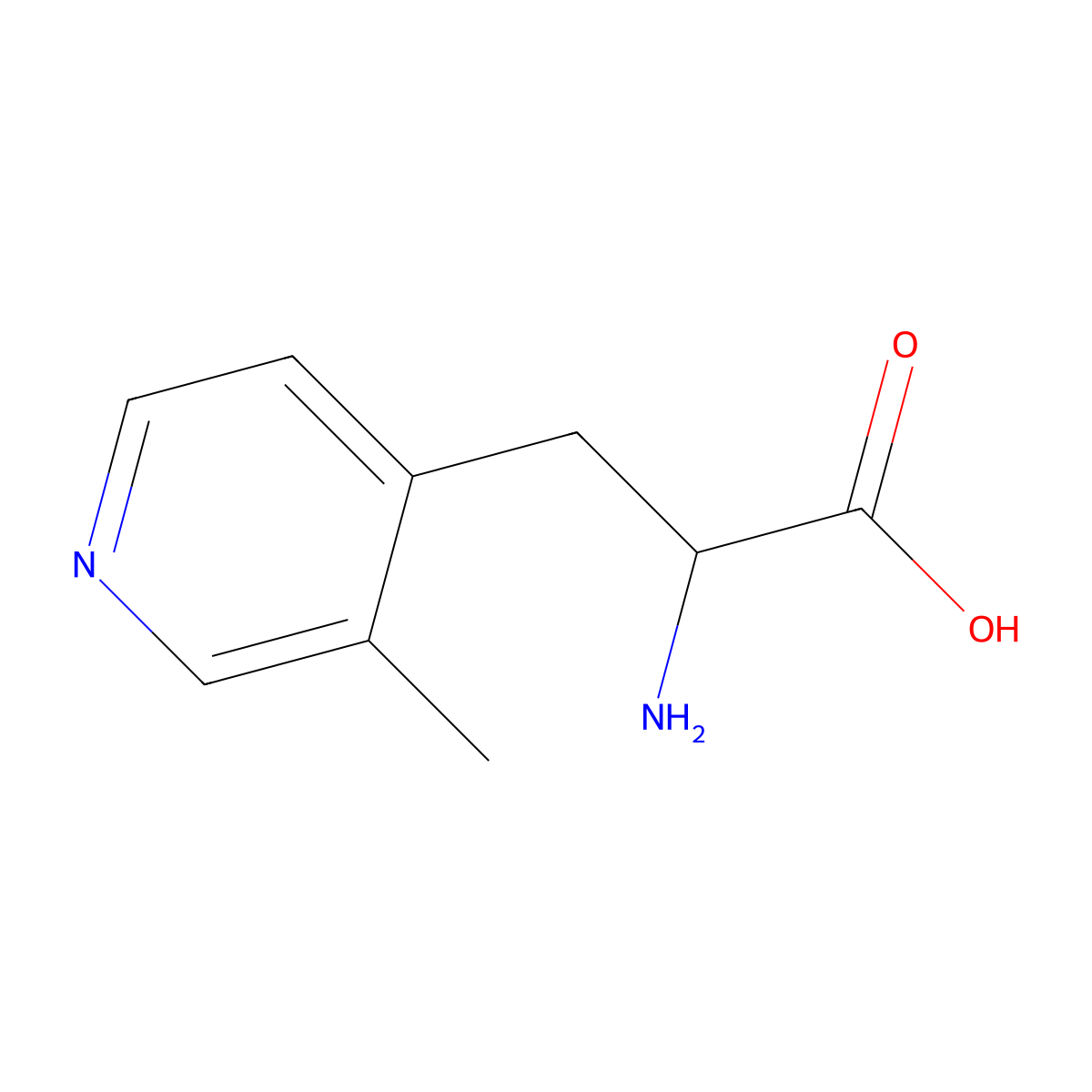 2-amino-3-(3-methylpyridin-4-yl)propanoic Acid molecular structure, CAS 603940-95-0