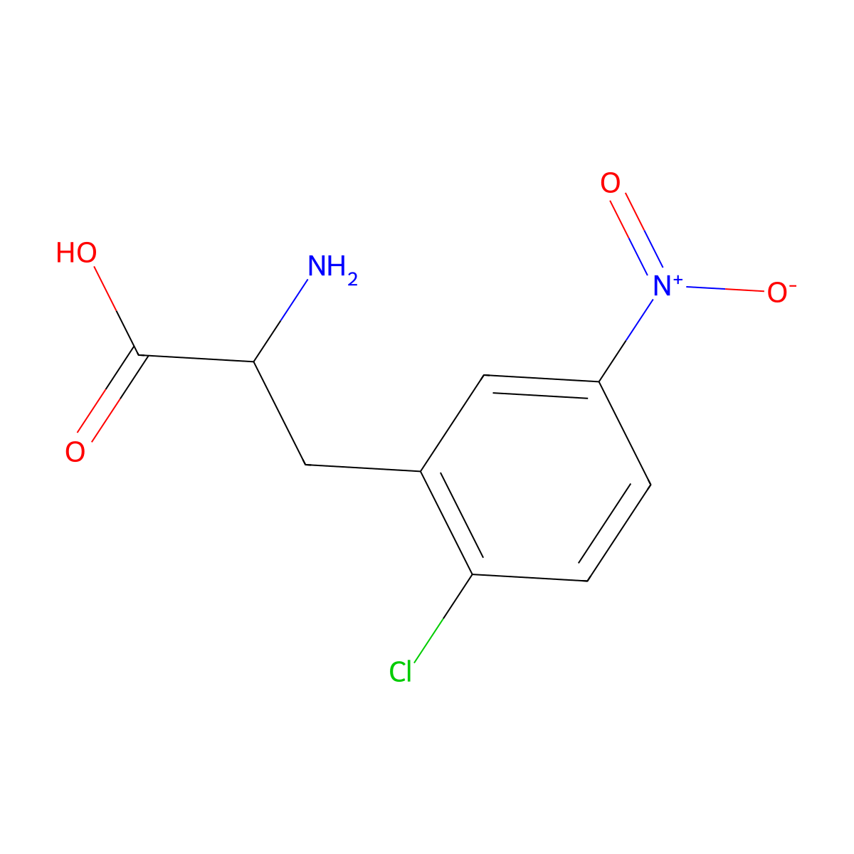 2-Amino-3-(2-chloro-5-nitrophenyl)propanoic acid molecular structure, CAS 603941-08-8