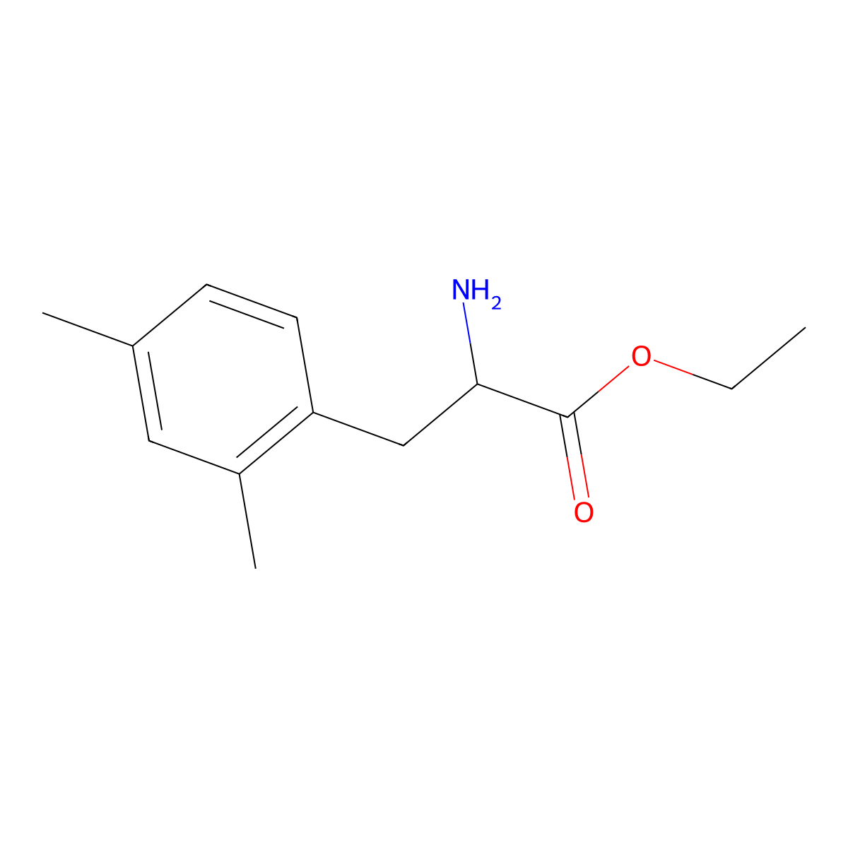 Ethyl 2-amino-3-(2,4-dimethylphenyl)propanoate molecular structure, CAS 603941-25-9
