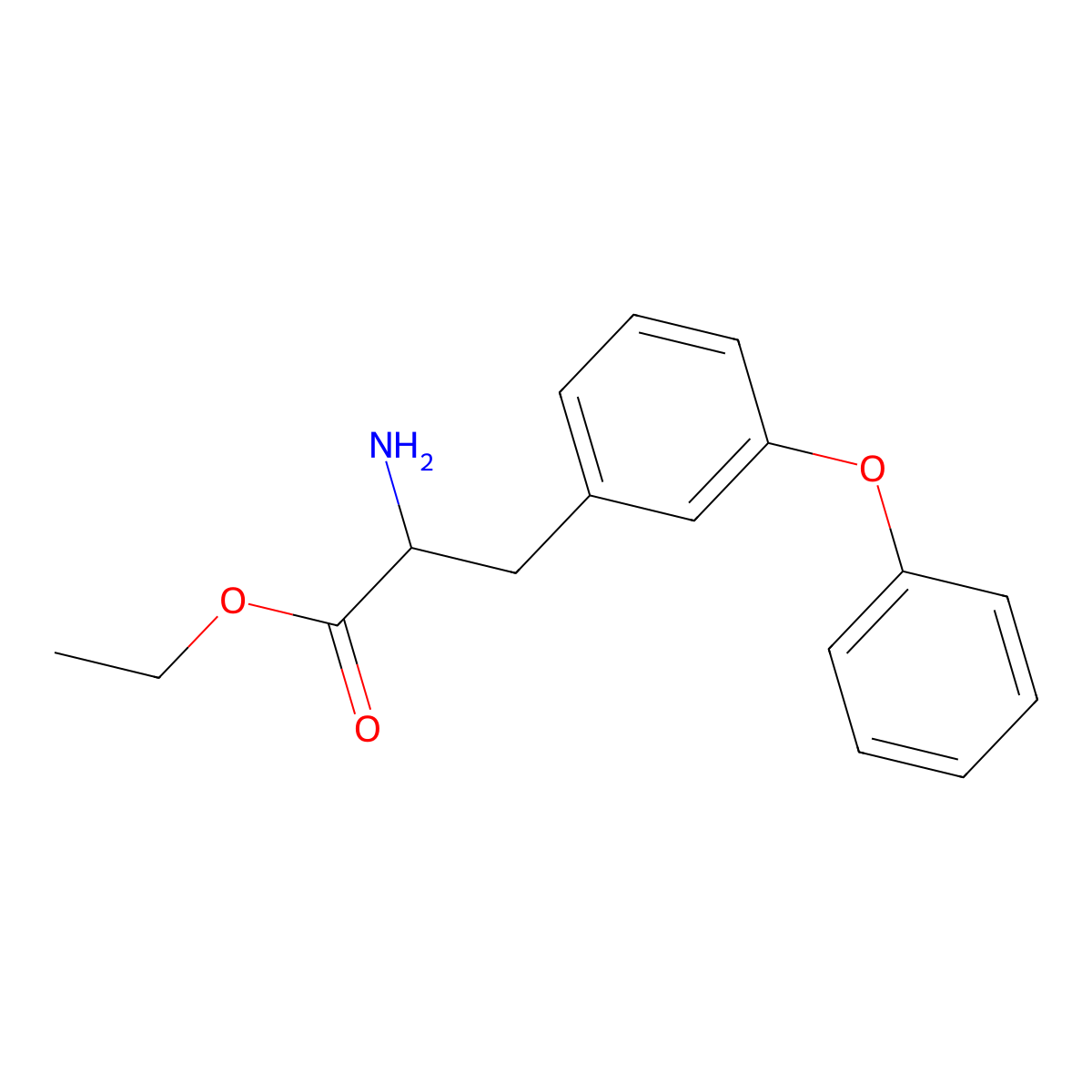 Ethyl 2-amino-3-(3-phenoxyphenyl)propanoate molecular structure, CAS 603941-35-1