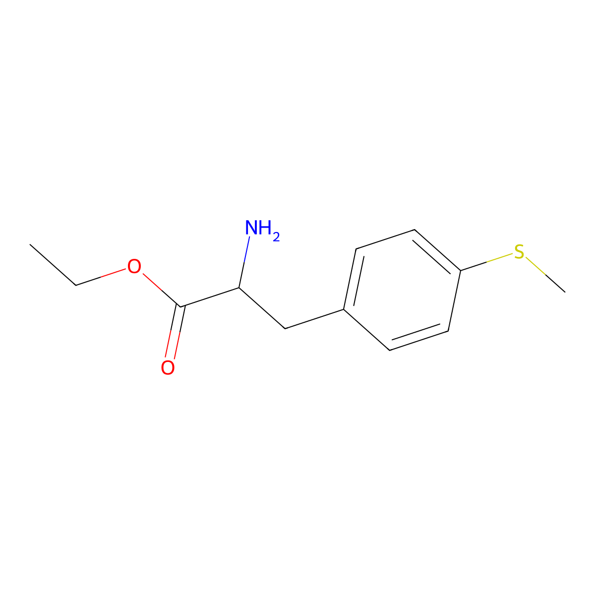 Ethyl 2-amino-3-[4-(methylsulfanyl)phenyl]propanoate molecular structure, CAS 603944-21-4
