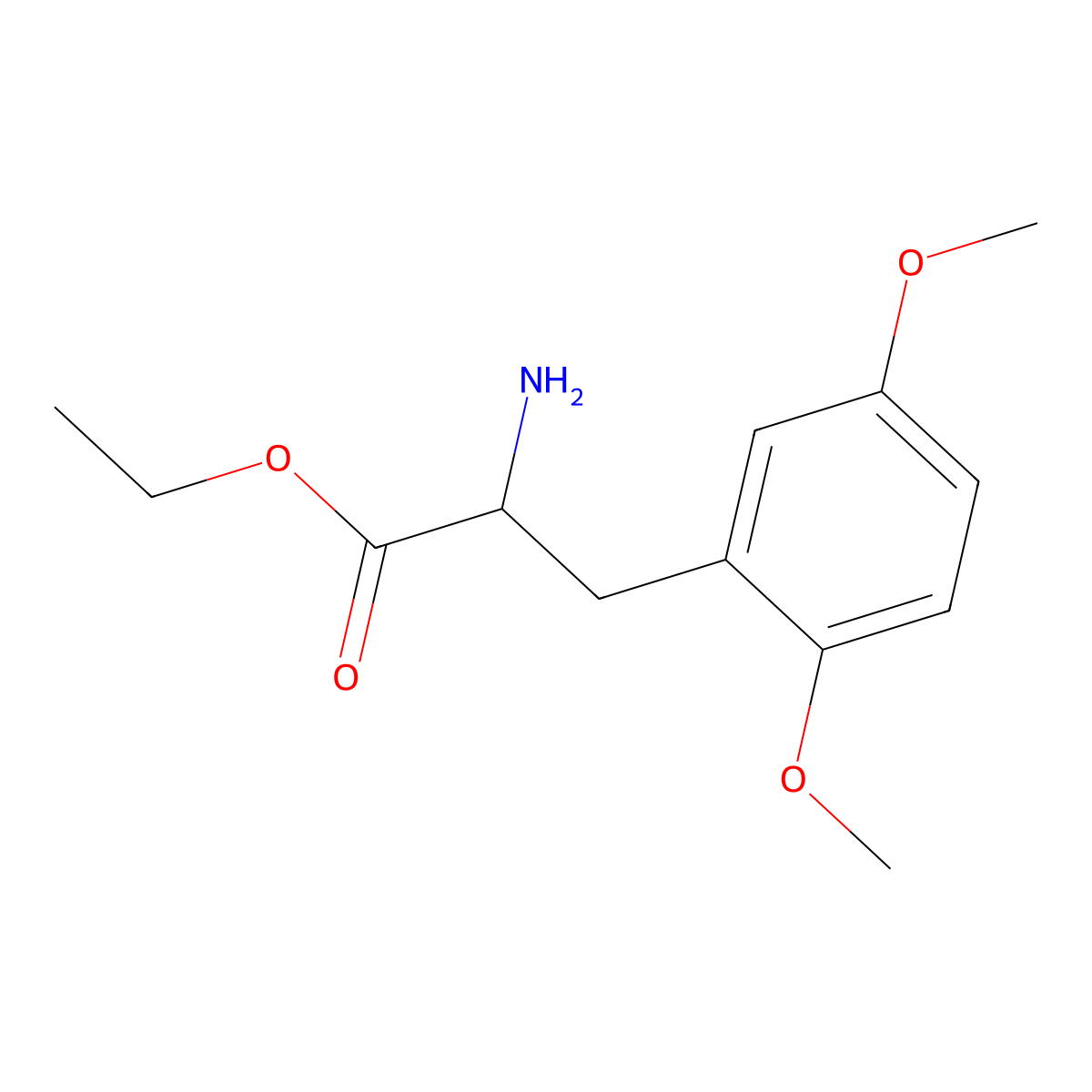 Ethyl 2-amino-3-(2,5-dimethoxyphenyl)propanoate molecular structure, CAS 603944-28-1
