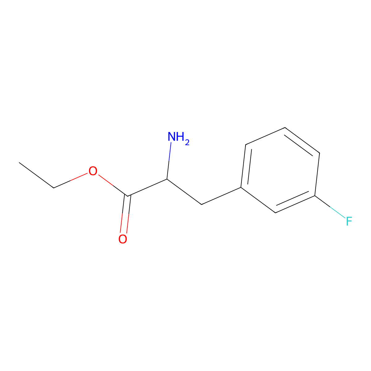 Ethyl 2-amino-3-(3-fluorophenyl)propanoate molecular structure, CAS 603944-29-2