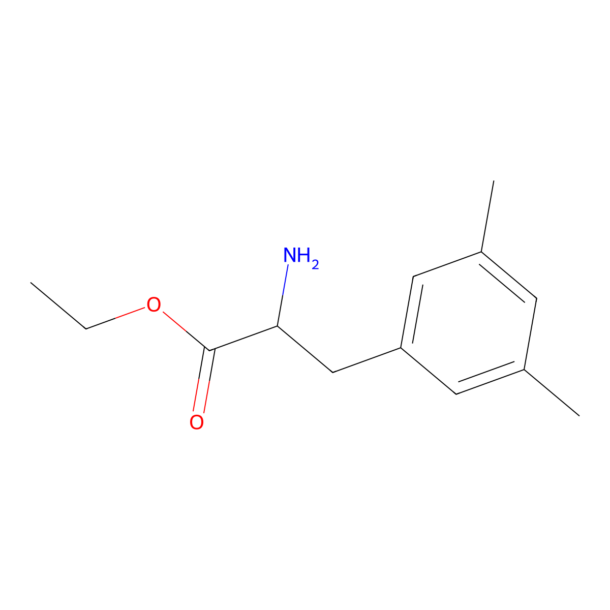 Ethyl 2-amino-3-(3,5-dimethylphenyl)propanoate molecular structure, CAS 603944-75-8