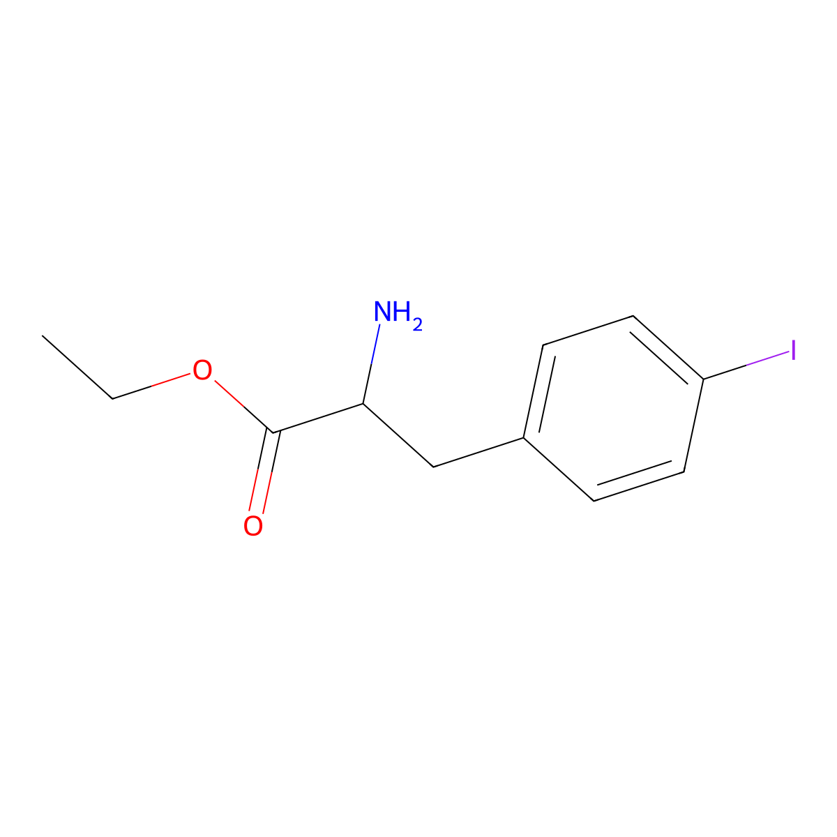 Ethyl 2-amino-3-(4-iodophenyl)propanoate molecular structure, CAS 603944-87-2