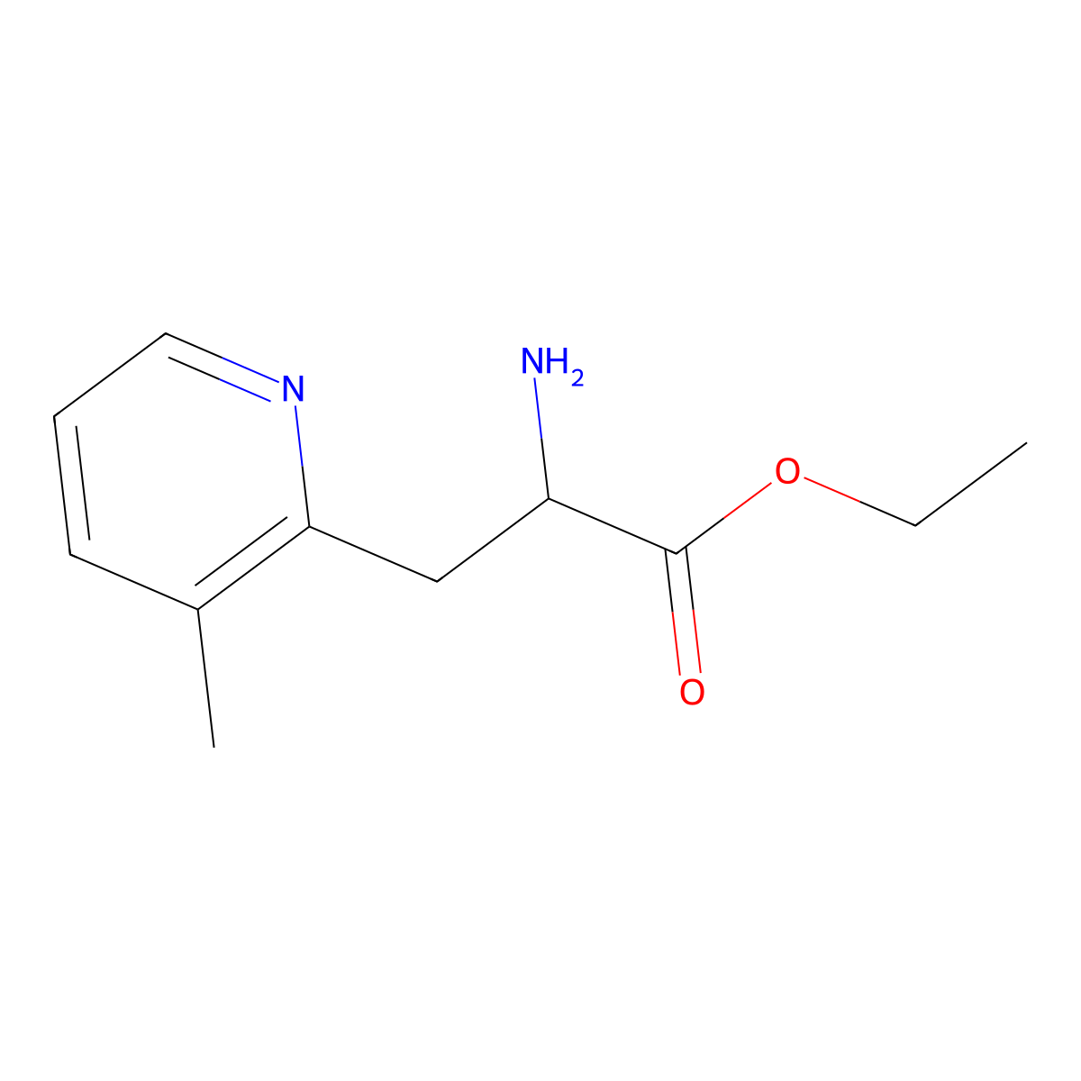 Ethyl 2-amino-3-(3-methylpyridin-2-yl)propanoate molecular structure, CAS 603945-39-7
