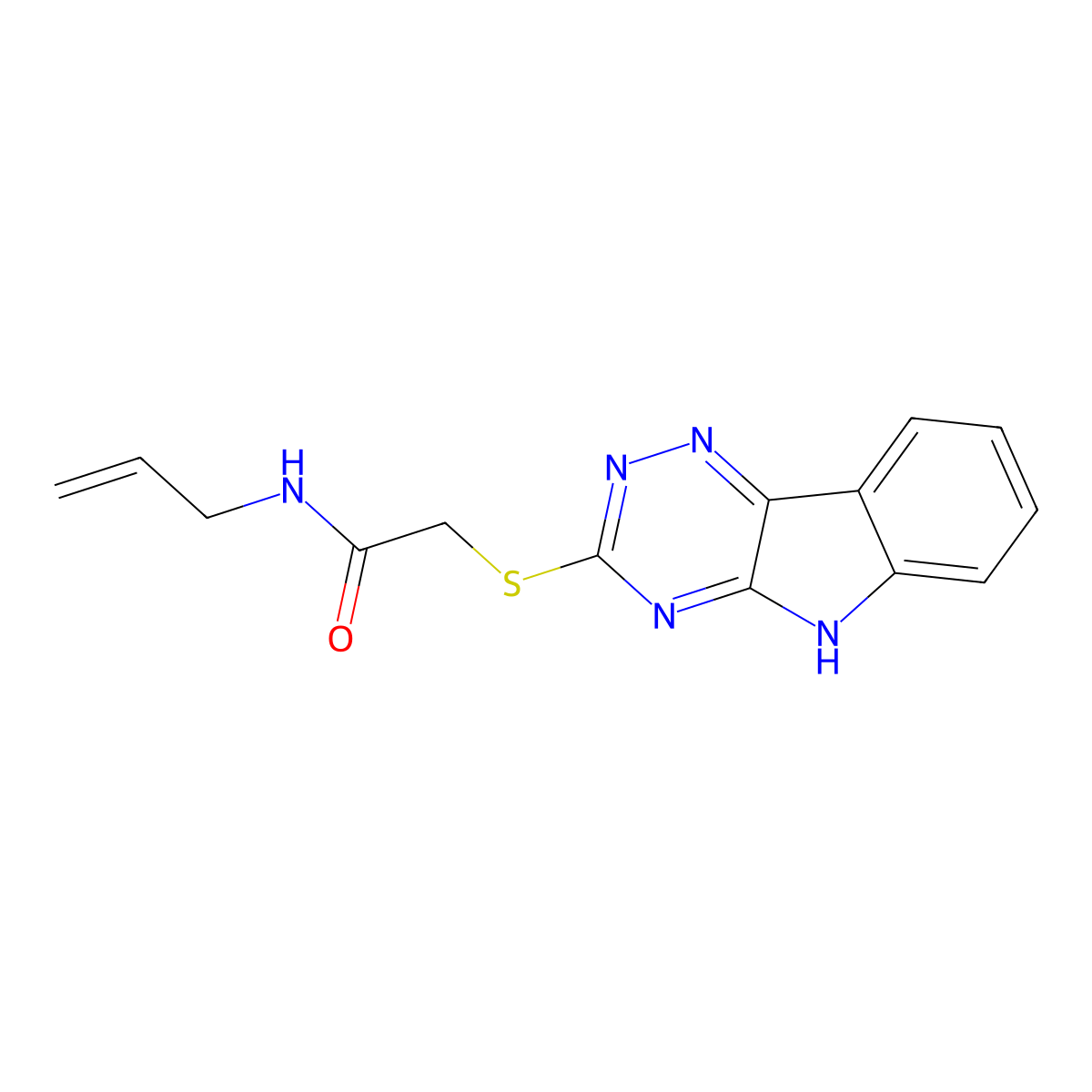 Acetamide,N-2-allyl-2-(2H-1,2,4-triazino[5,6-B]indol-3-ylthio)- molecular structure, CAS 603945-94-4