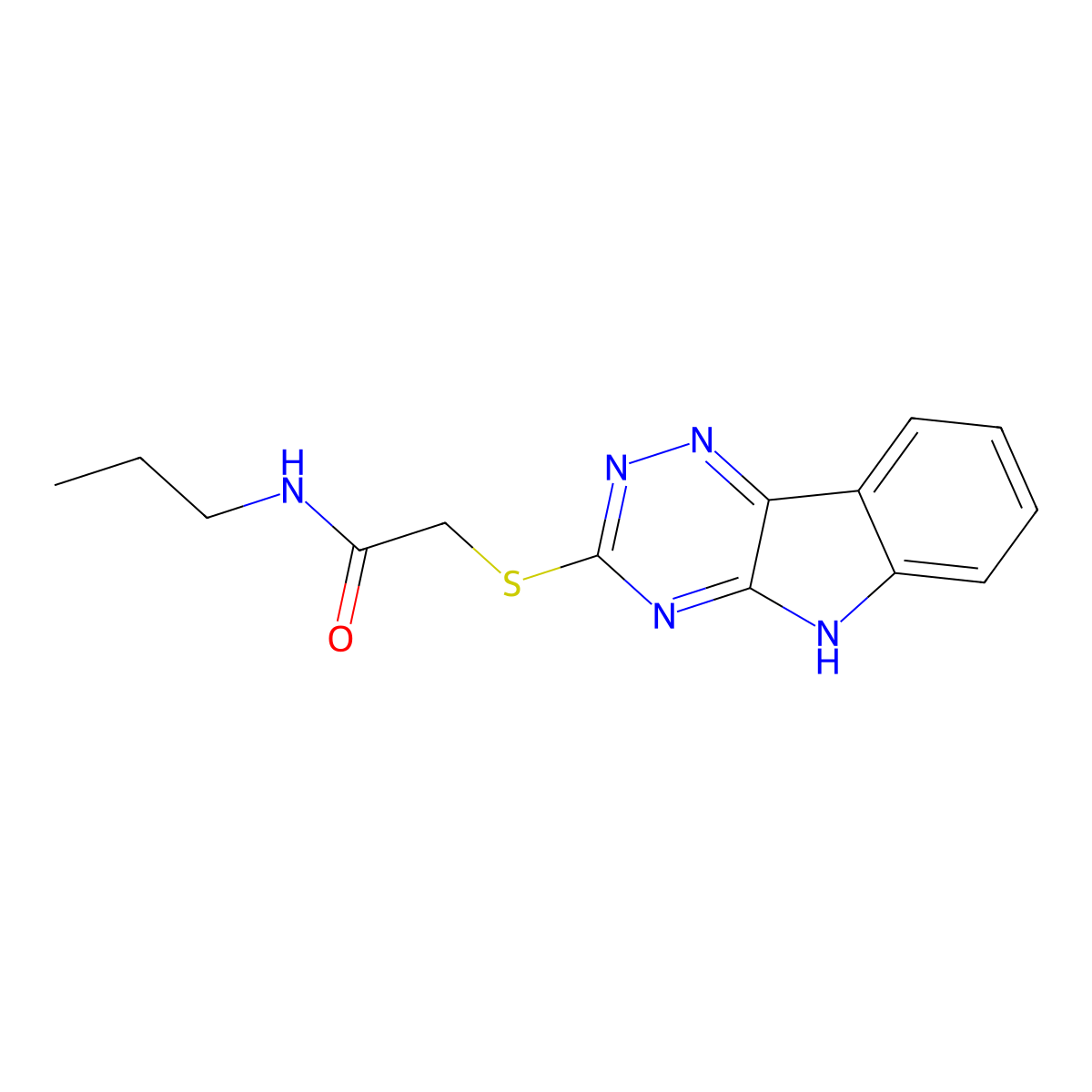 Acetamide,N-propyl-2-(2H-1,2,4-triazino[5,6-B]indol-3-ylthio)- molecular structure, CAS 603945-95-5