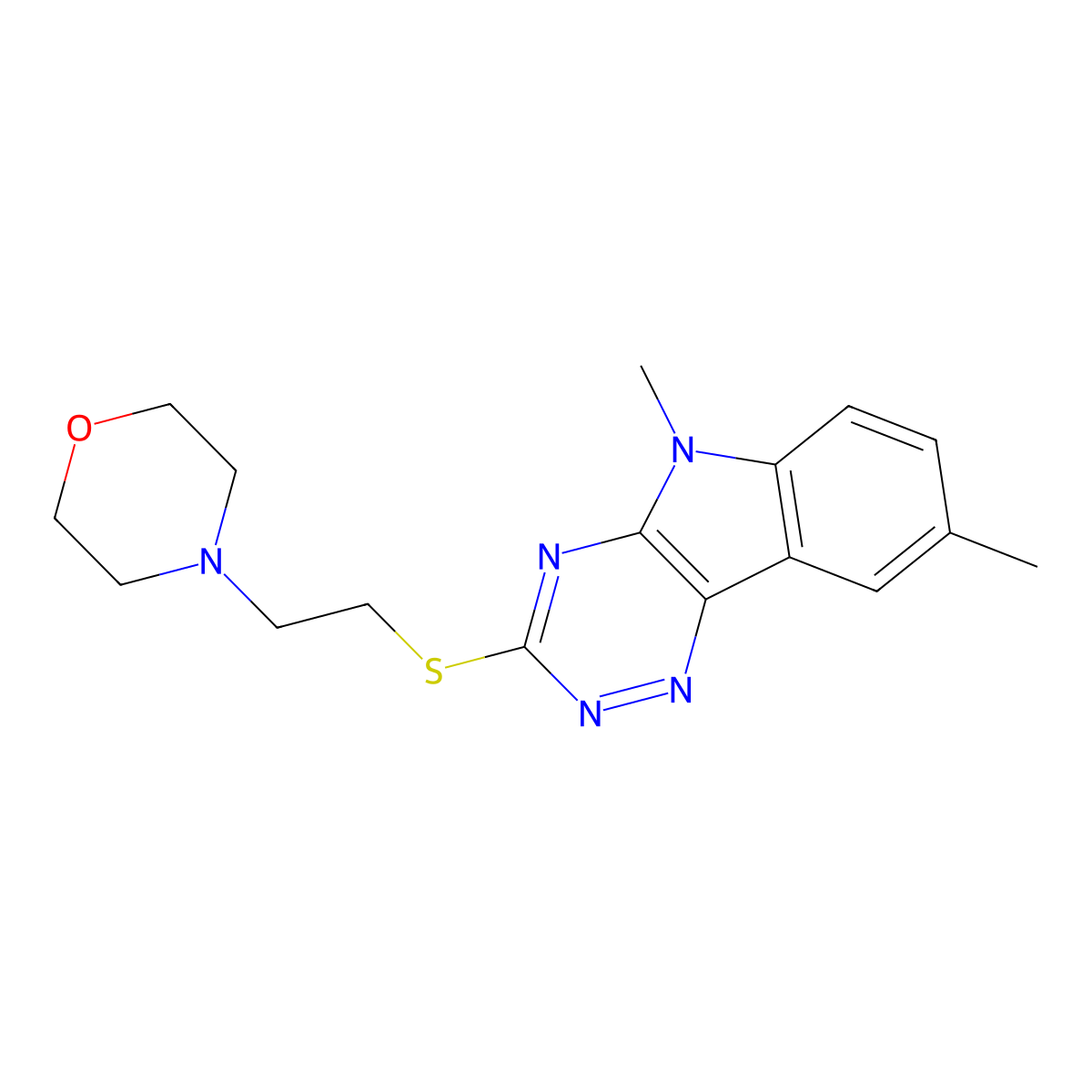 5H-1,2,4-Triazino[5,6-b]indole,5,8-dimethyl-3-[[2-(4-morpholinyl)ethyl]thio]-(9CI) molecular structure, CAS 603946-36-7