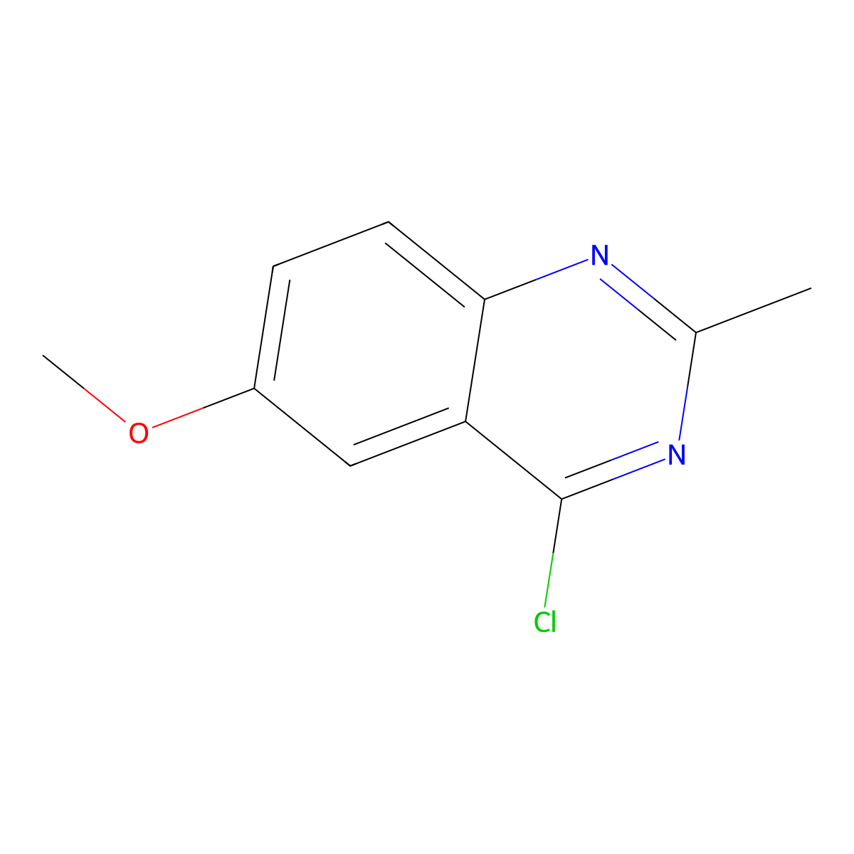 4-Chloro-6-methoxy-2-methylquinazoline molecular structure, CAS 60395-90-6