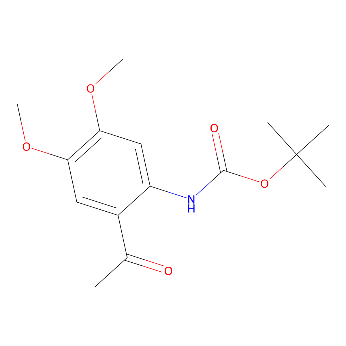 tert-butyl N-(2-acetyl-4,5-dimethoxyphenyl)carbamate molecular structure, CAS 603961-94-0