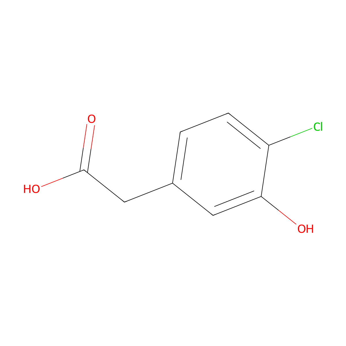 4-Chloro-3-hydroxyphenylacetic acid molecular structure, CAS 60397-70-8