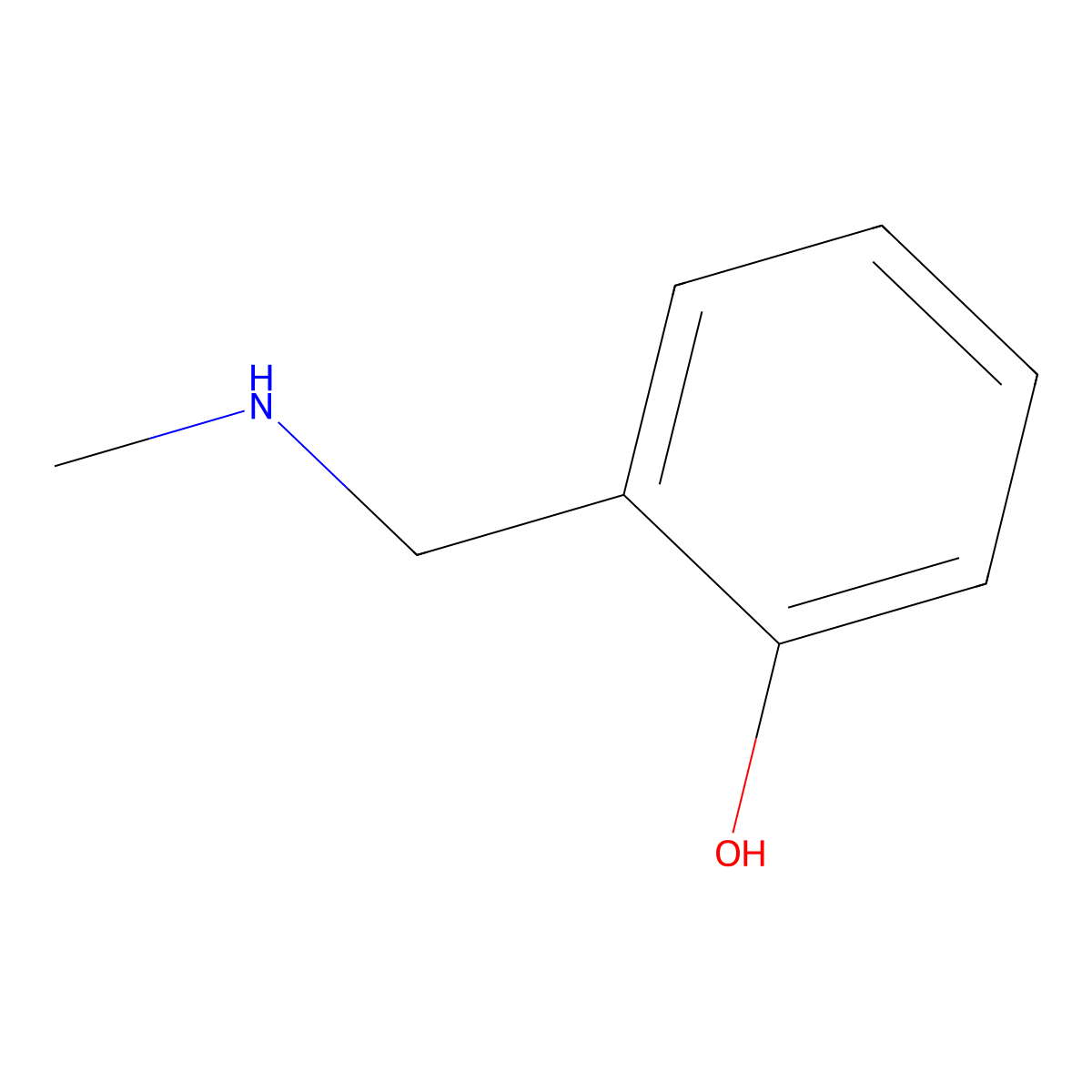 Benzenemethanamine, 2-hydroxy-N-methyl- molecular structure, CAS 60399-02-2