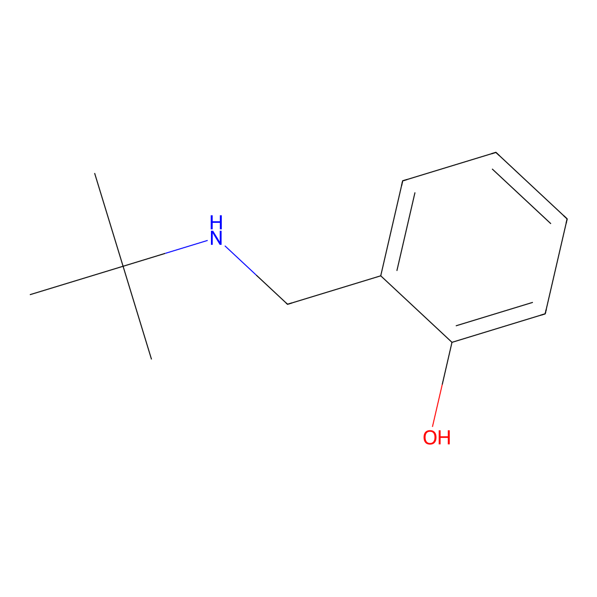 2-[[(1,1-Dimethylethyl)amino]methyl]phenol molecular structure, CAS 60399-04-4