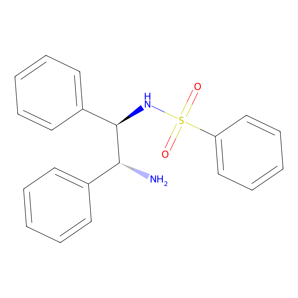 N-((1R,2R)-2-Amino-1,2-diphenylethyl)benzenesulfonamide molecular structure, CAS 603996-85-6