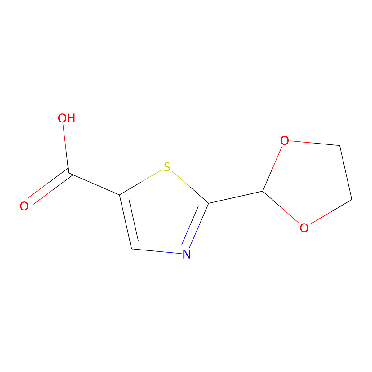 2-(1,3-Dioxolan-2-yl)-1,3-thiazole-5-carboxylic acid molecular structure, CAS 603999-23-1
