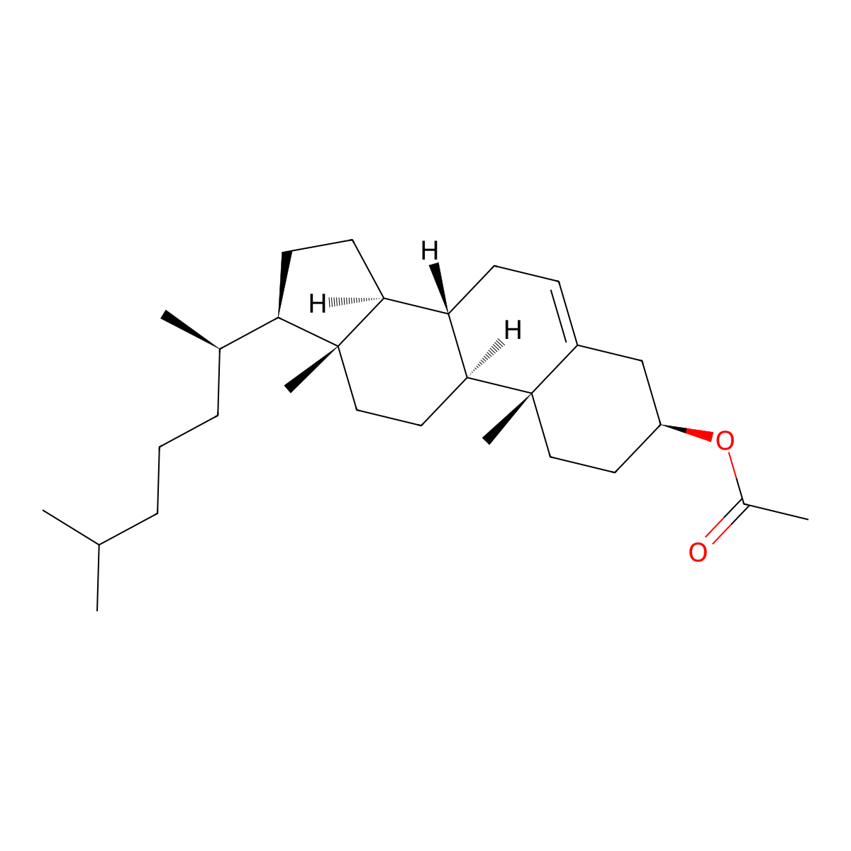 (-)-Cholesteryl acetate molecular structure, CAS 604-35-3