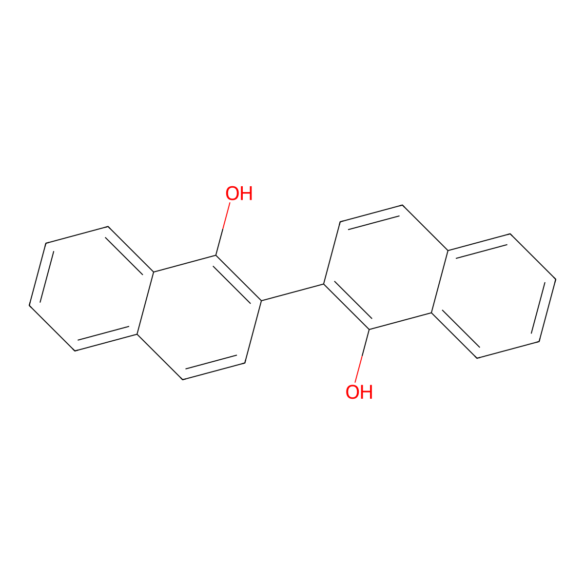 2,2'-Binaphthyl-1,1'-diol molecular structure, CAS 604-60-4