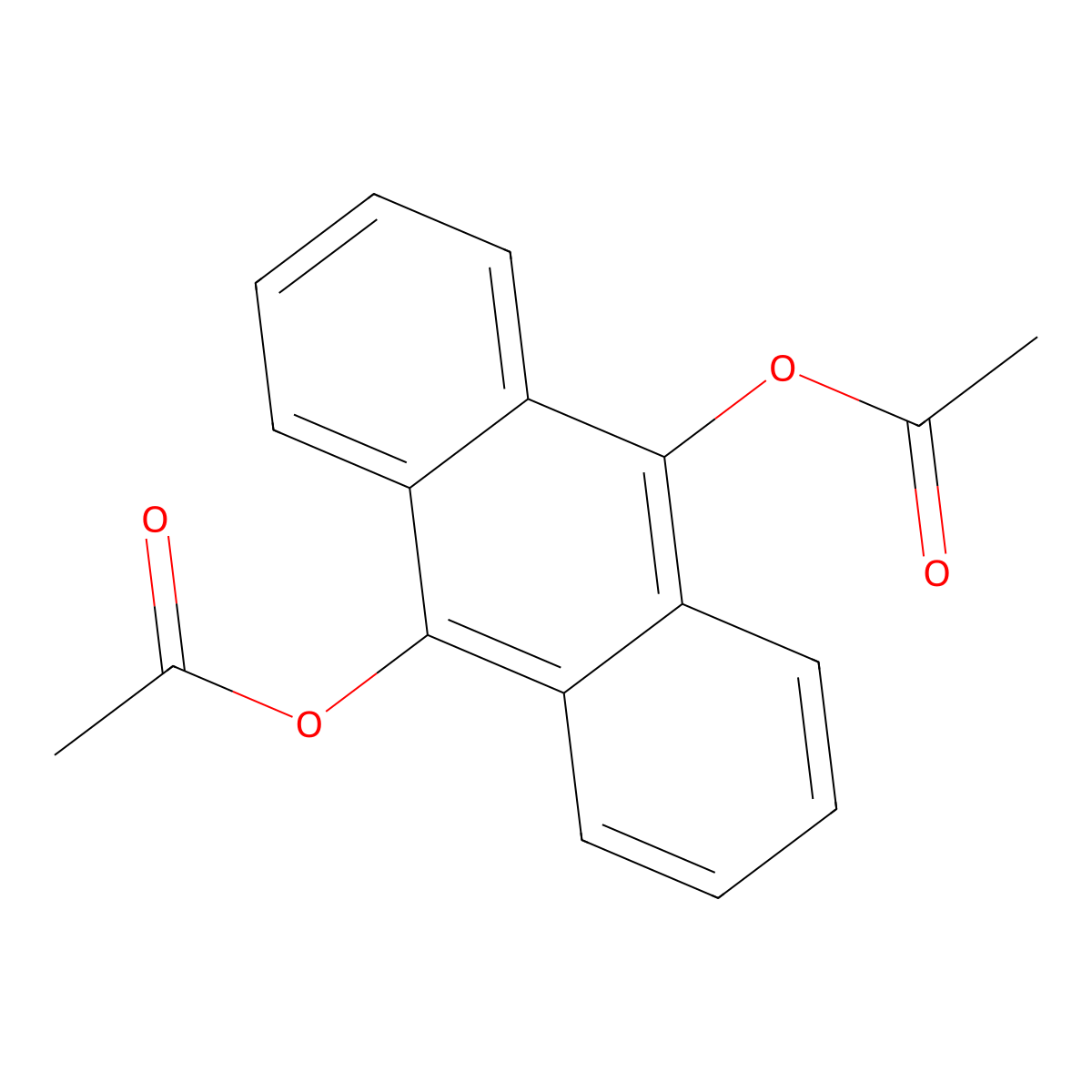 9,10-Anthracenediol, diacetate molecular structure, CAS 604-66-0