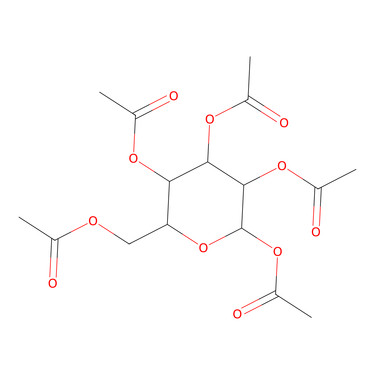 beta-D-Glucose pentaacetate molecular structure, CAS 604-69-3
