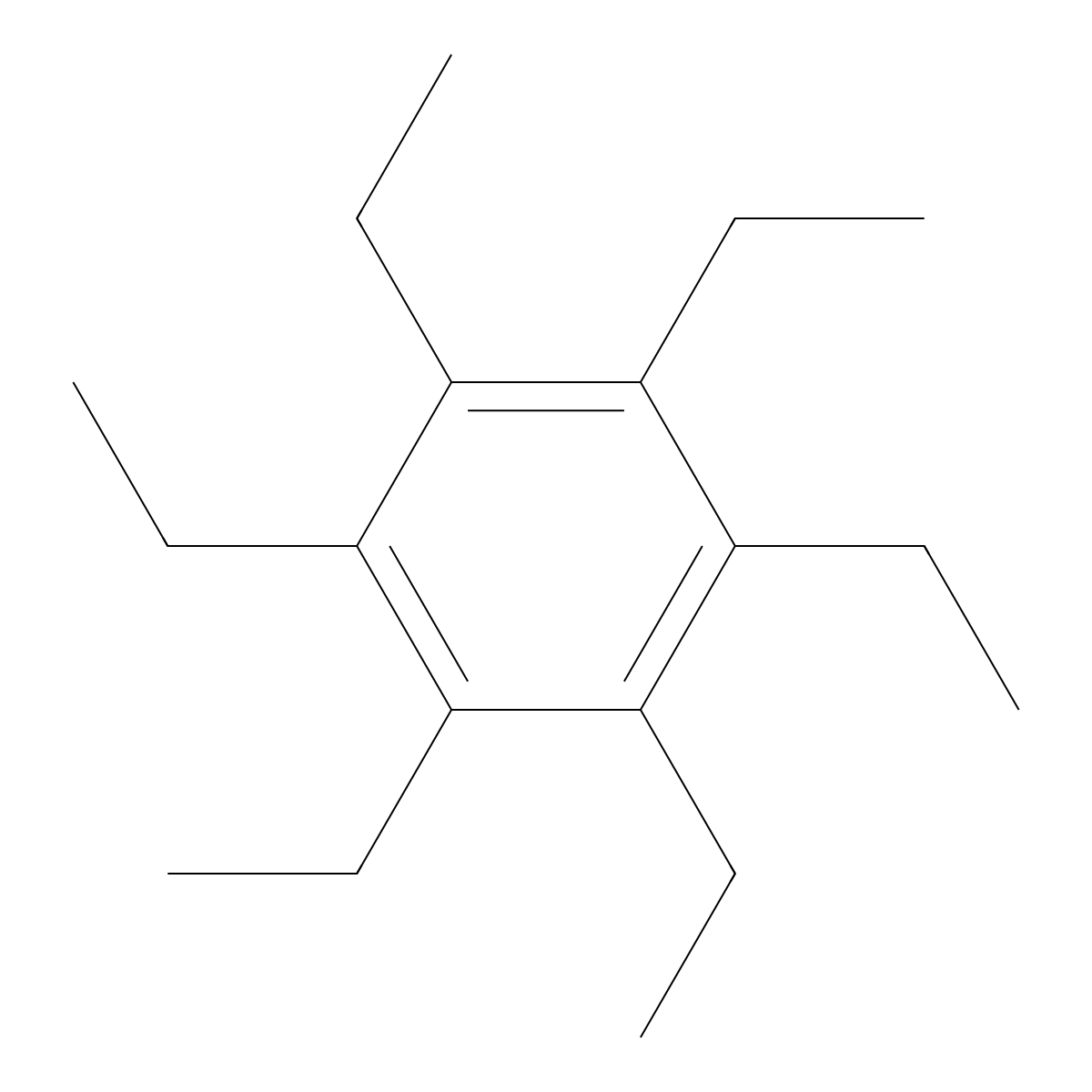 Hexaethylbenzene molecular structure, CAS 604-88-6