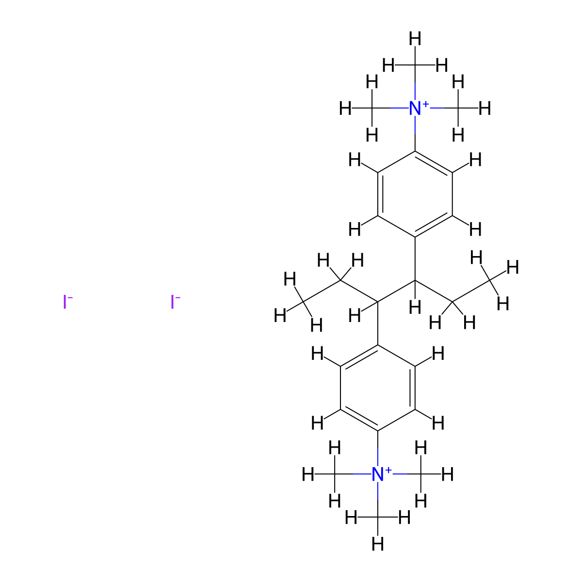 4,4'-(Hexane-3,4-diyl)bis(N,N,N-trimethylanilinium) diiodide molecular structure, CAS 604-92-2