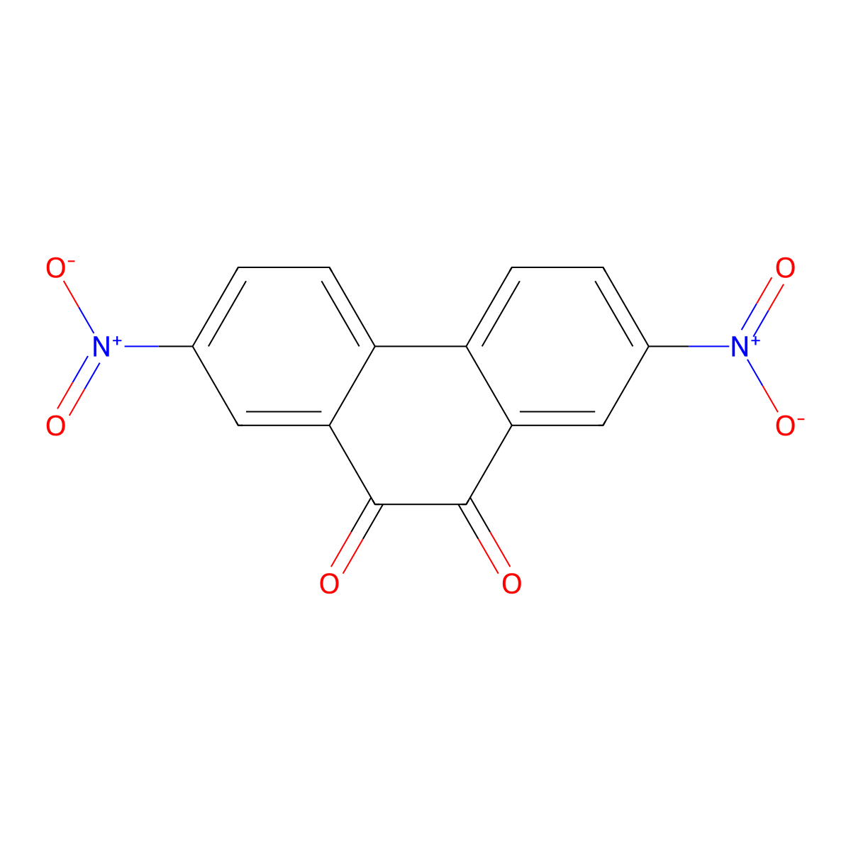 9,10-Phenanthrenedione, 2,7-dinitro- molecular structure, CAS 604-94-4