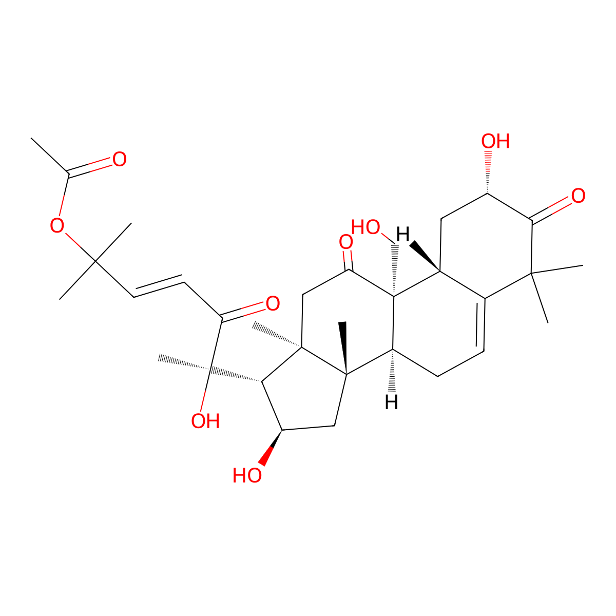 Cucurbitacin A molecular structure, CAS 6040-19-3