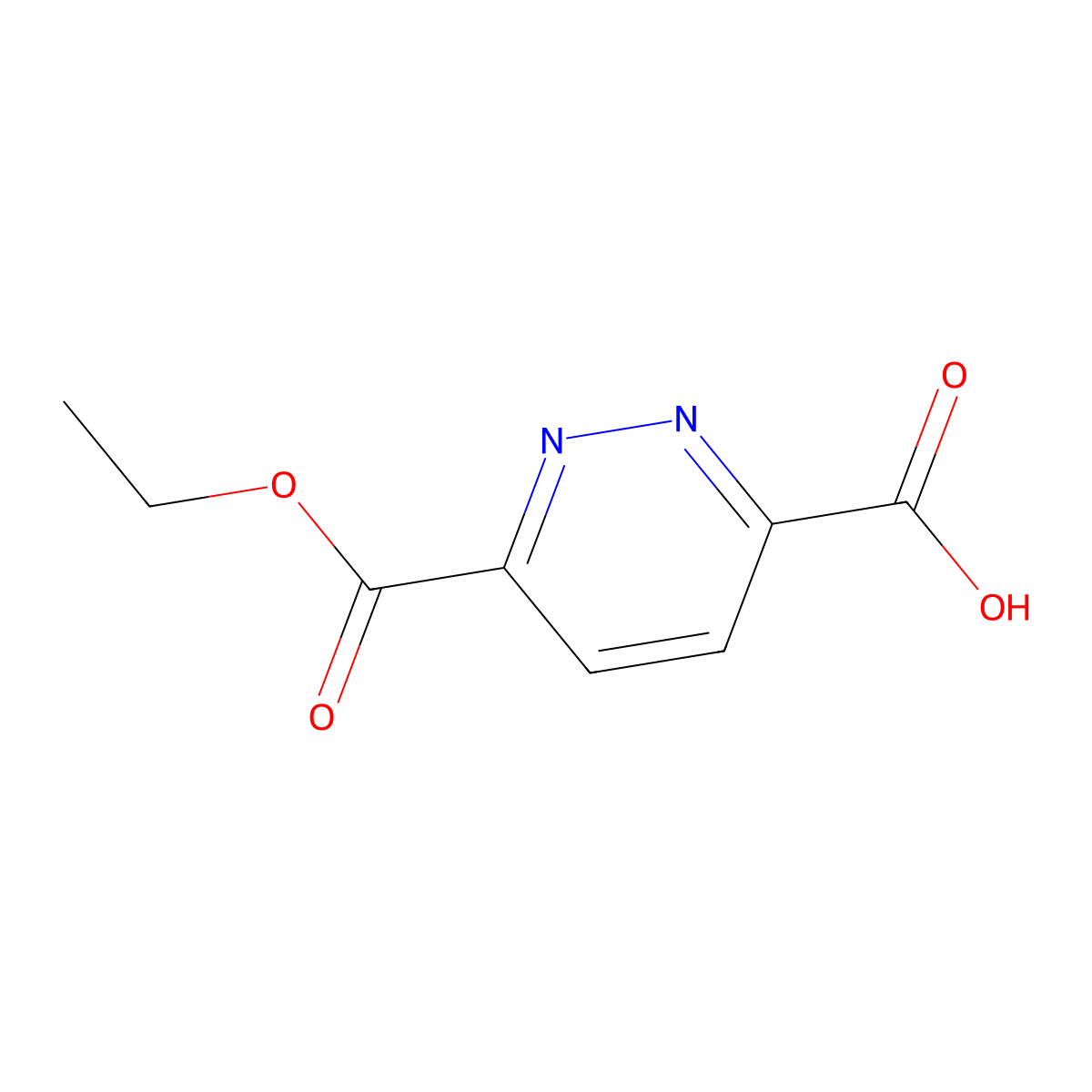 6-(Ethoxycarbonyl)pyridazine-3-carboxylic acid molecular structure, CAS 604000-34-2