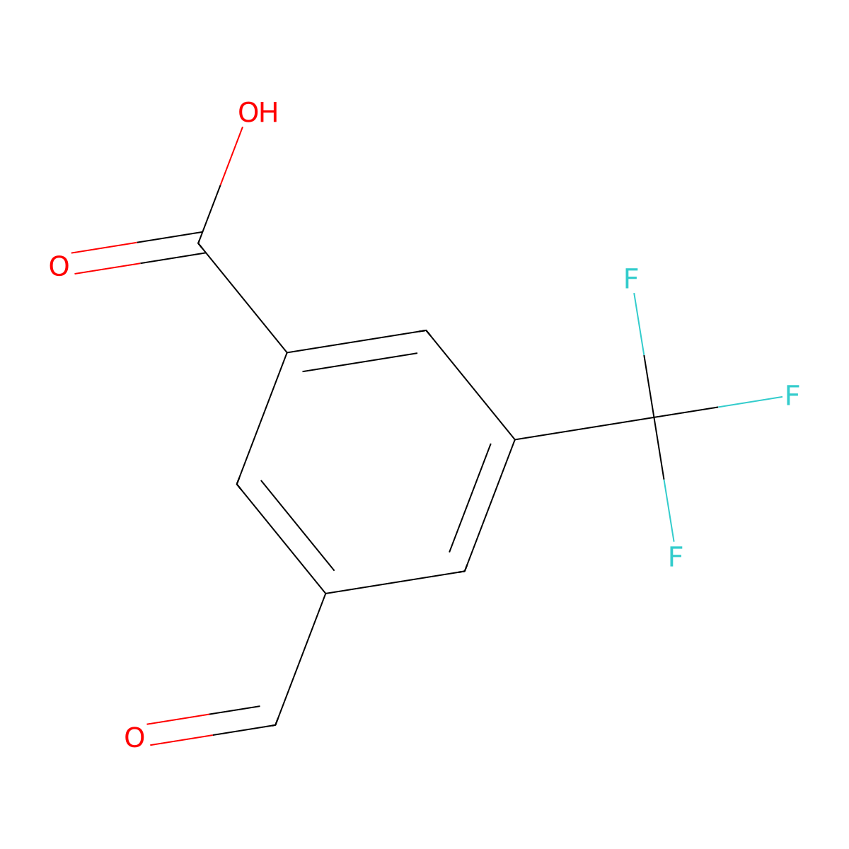 3-Formyl-5-(trifluoromethyl)benzoic acid molecular structure, CAS 604001-03-8