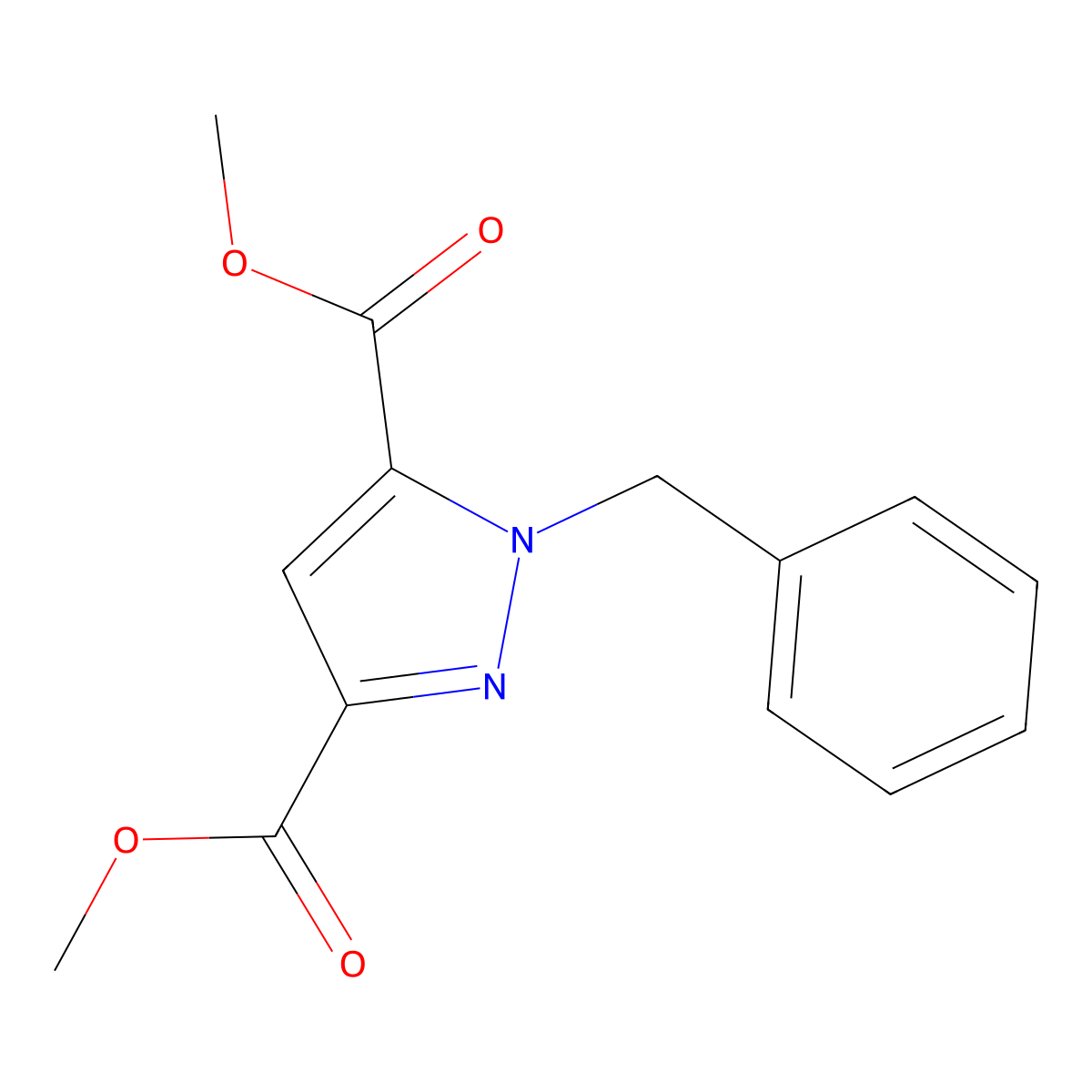 dimethyl 1-benzyl-1H-pyrazole-3,5-dicarboxylate molecular structure, CAS 604003-20-5