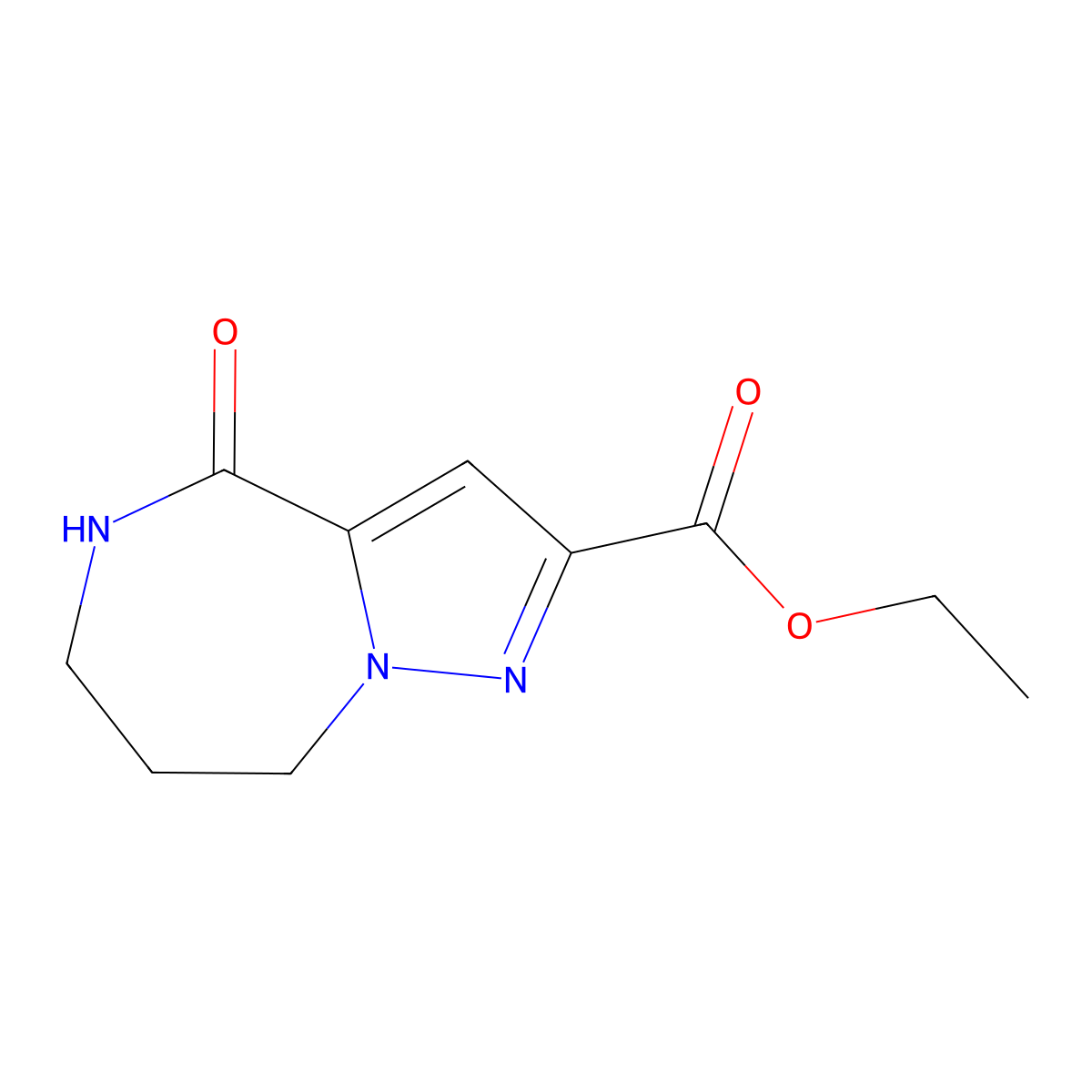 ethyl 4-oxo-4H,5H,6H,7H,8H-pyrazolo(1,5-a)(1,4)diazepine-2-carboxylate molecular structure, CAS 604003-26-1