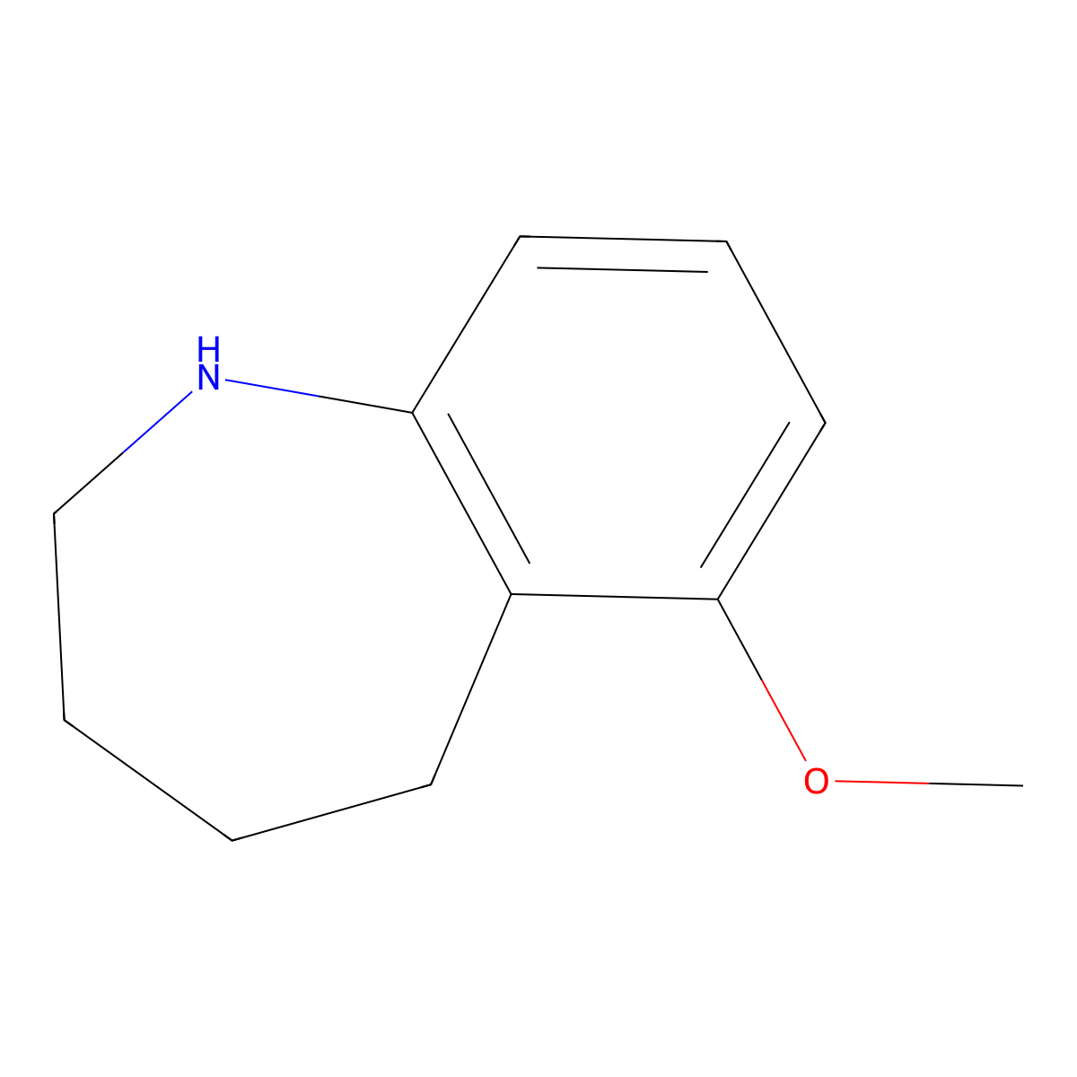 6-methoxy-2,3,4,5-tetrahydro-1H-1-benzazepine molecular structure, CAS 604004-23-1