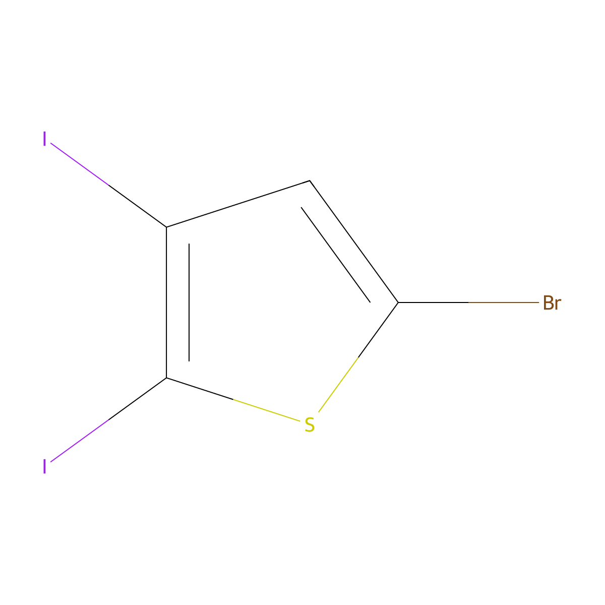 5-Bromo-2,3-diiodothiophene molecular structure, CAS 60404-22-0