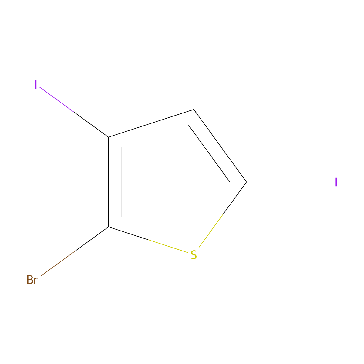 2-Bromo-3,5-diiodothiophene molecular structure, CAS 60404-23-1