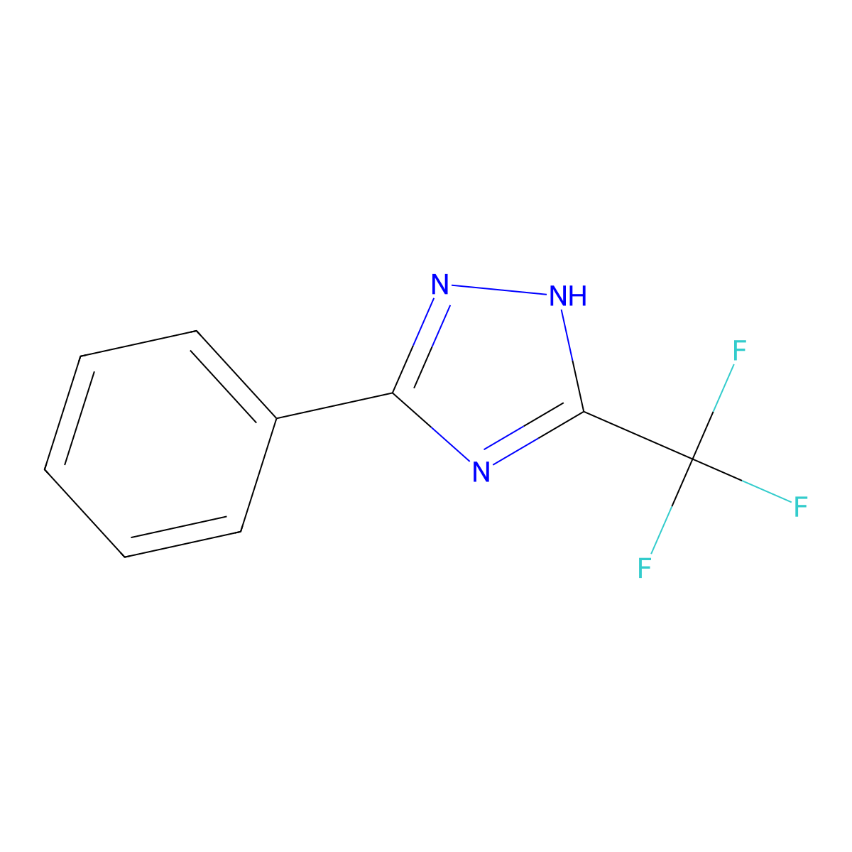 3-phenyl-5-(trifluoromethyl)-1H-1,2,4-Triazole molecular structure, CAS 60406-64-6