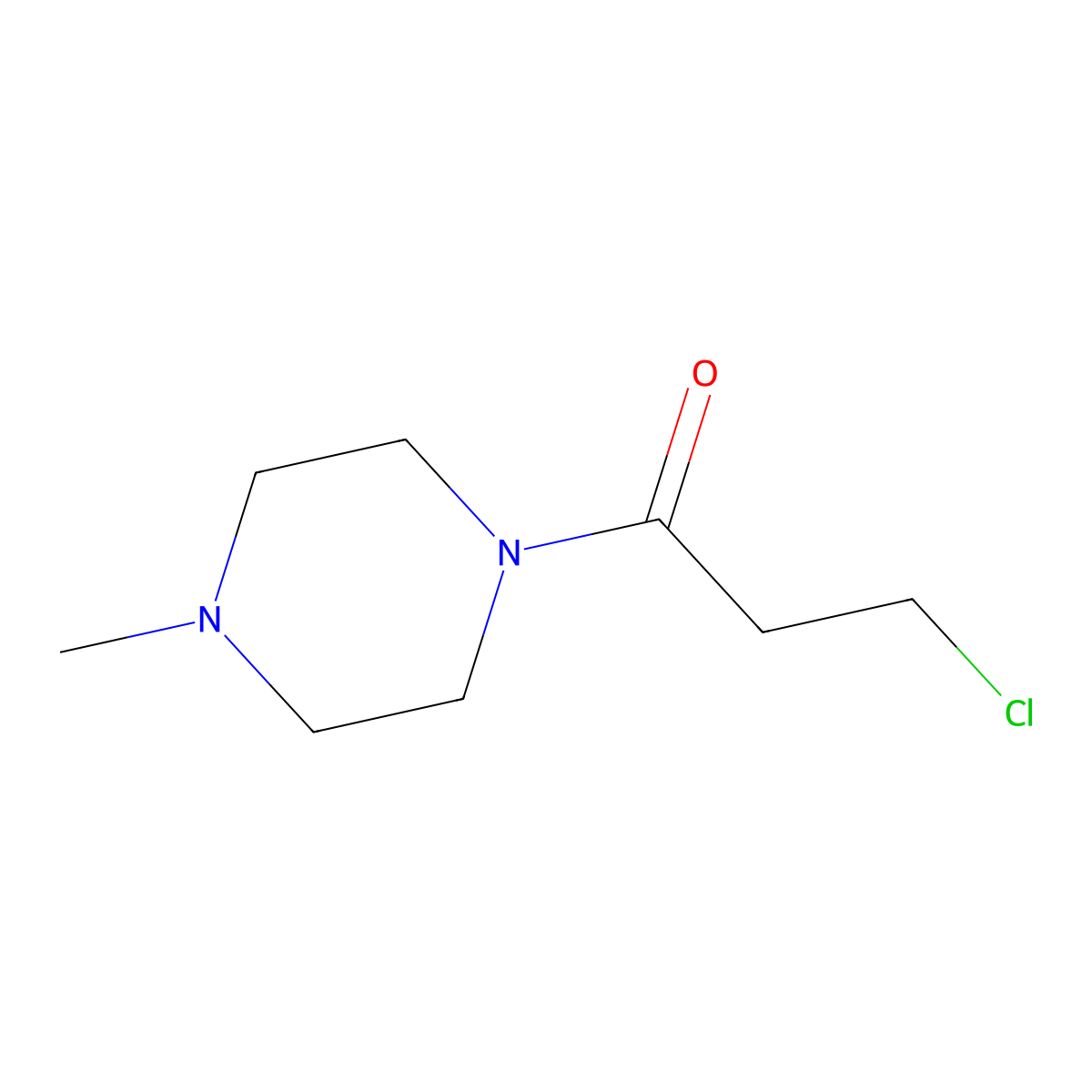 3-Chloro-1-(4-methylpiperazin-1-yl)propan-1-one molecular structure, CAS 60407-45-6
