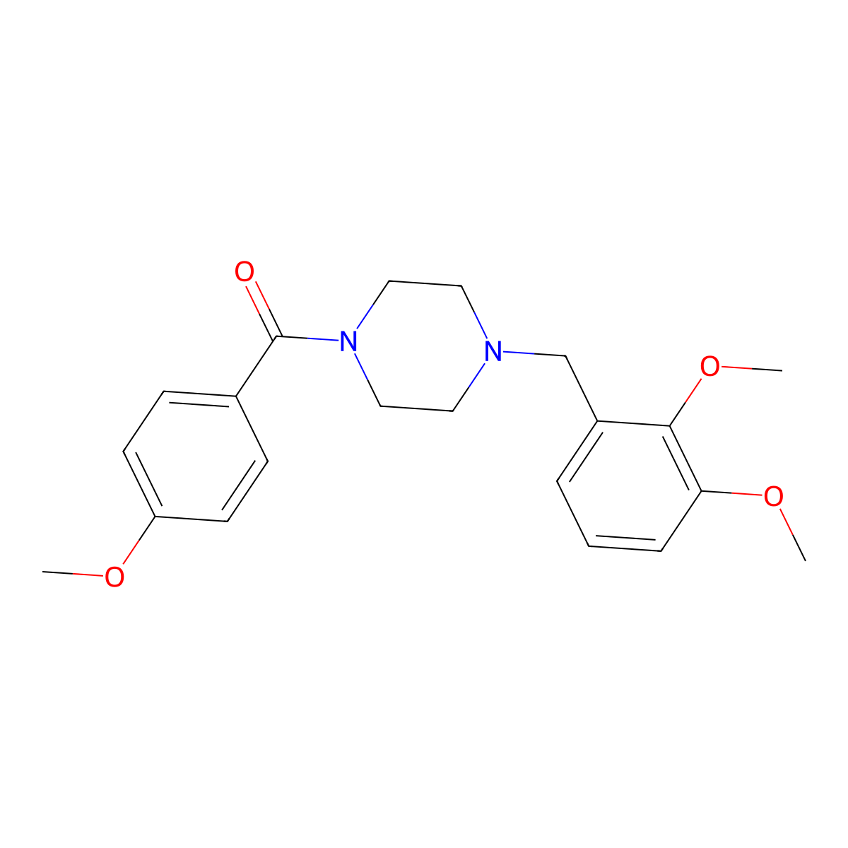 [4-[(2,3-Dimethoxyphenyl)methyl]piperazin-1-yl]-(4-methoxyphenyl)methanone molecular structure, CAS 6041-17-4