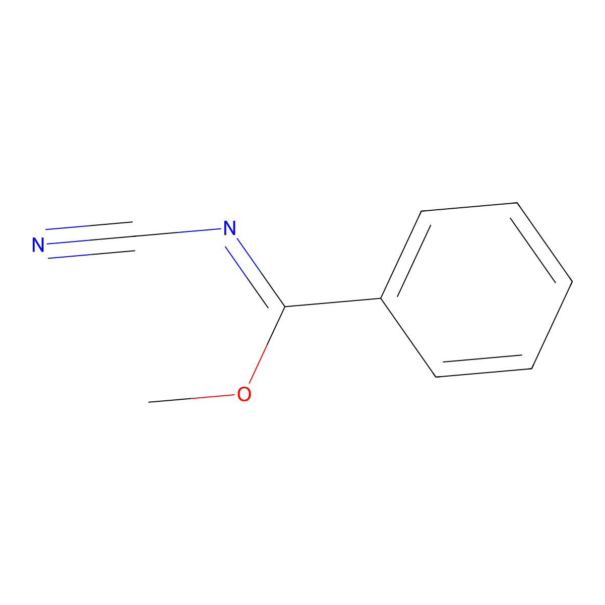 Methyl N-cyanobenzenecarboximidate molecular structure, CAS 6041-23-2