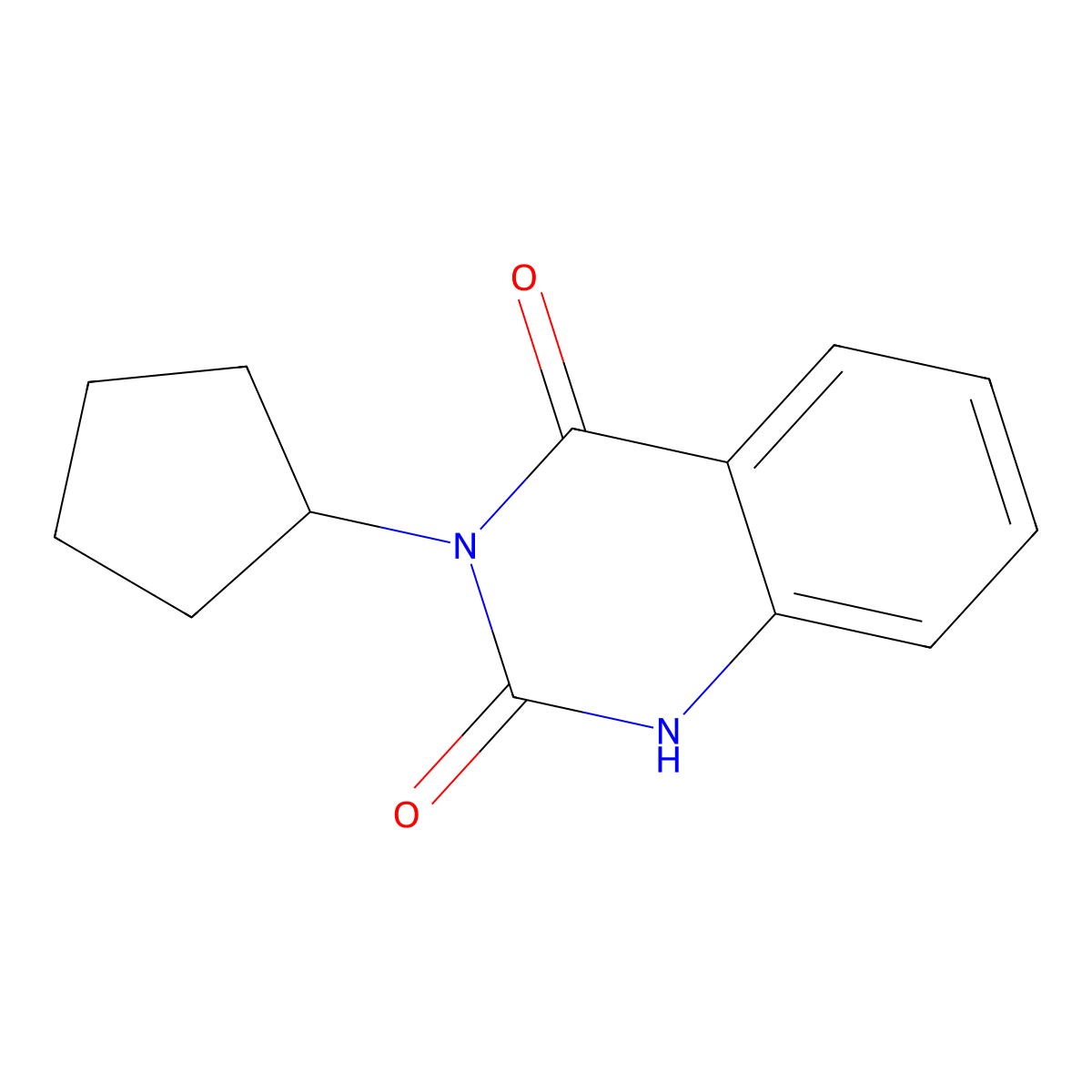 3-Cyclopentylquinazoline-2,4(1H,3H)-dione molecular structure, CAS 6041-78-7