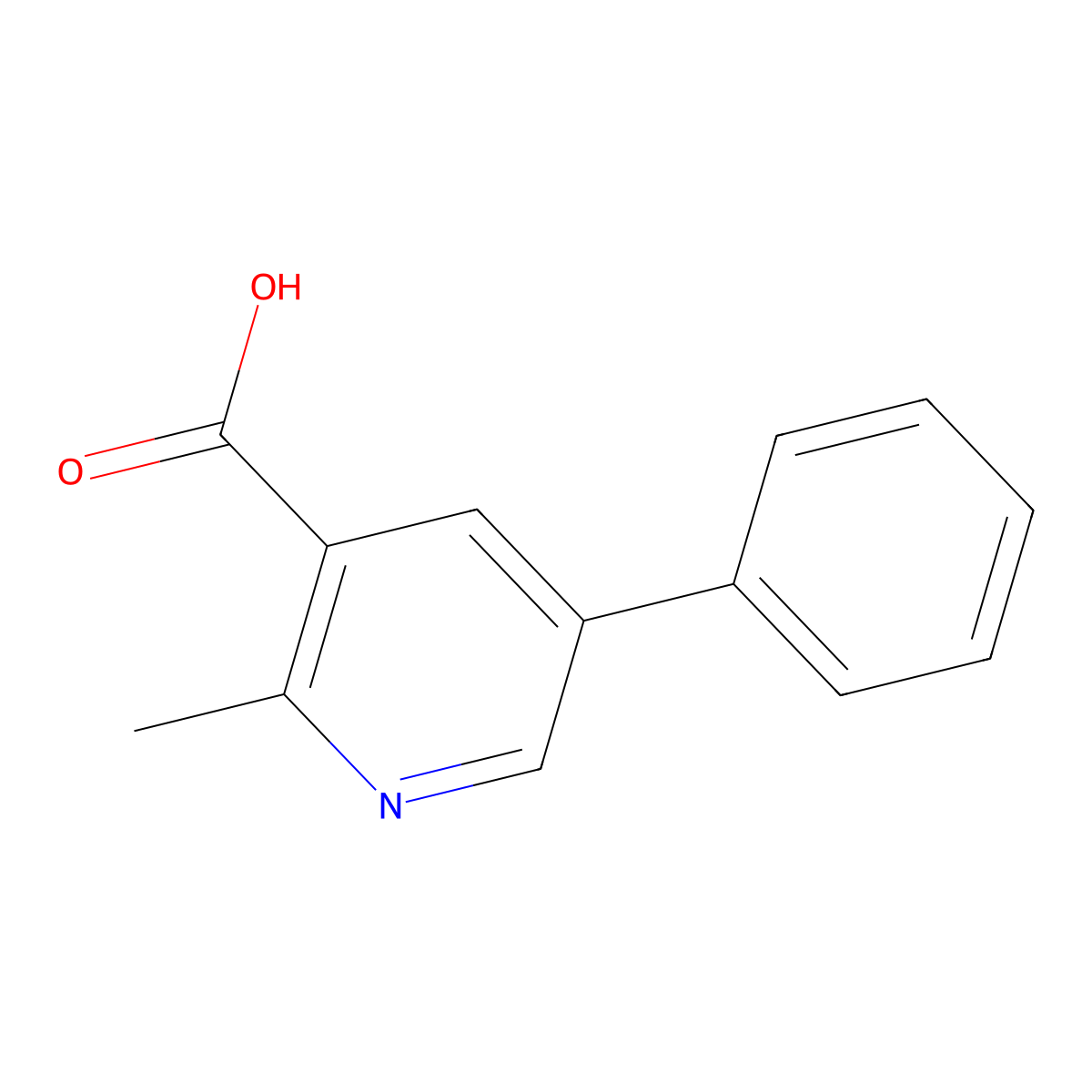 2-Methyl-5-phenylnicotinic acid molecular structure, CAS 6041-97-0