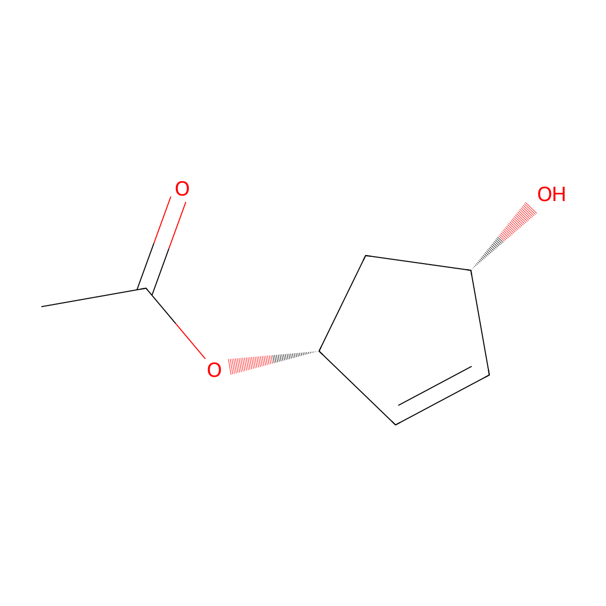 rac-(1R,4S)-4-hydroxycyclopent-2-en-1-yl acetate molecular structure, CAS 60410-16-4