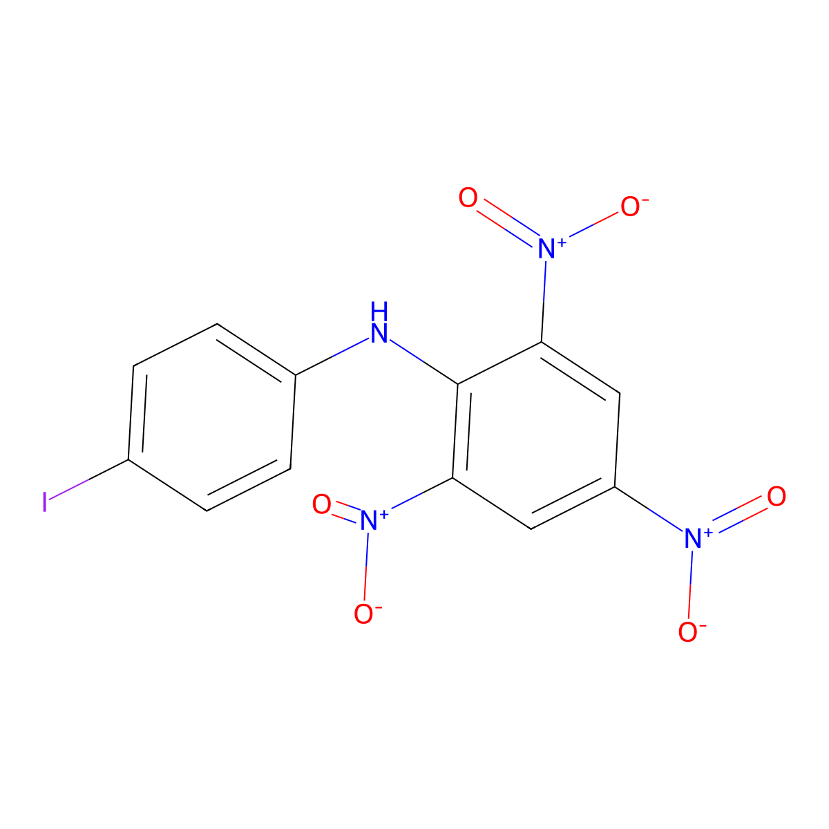4'-Iodo-2,4,6-trinitrodiphenylamine molecular structure, CAS 60411-23-6
