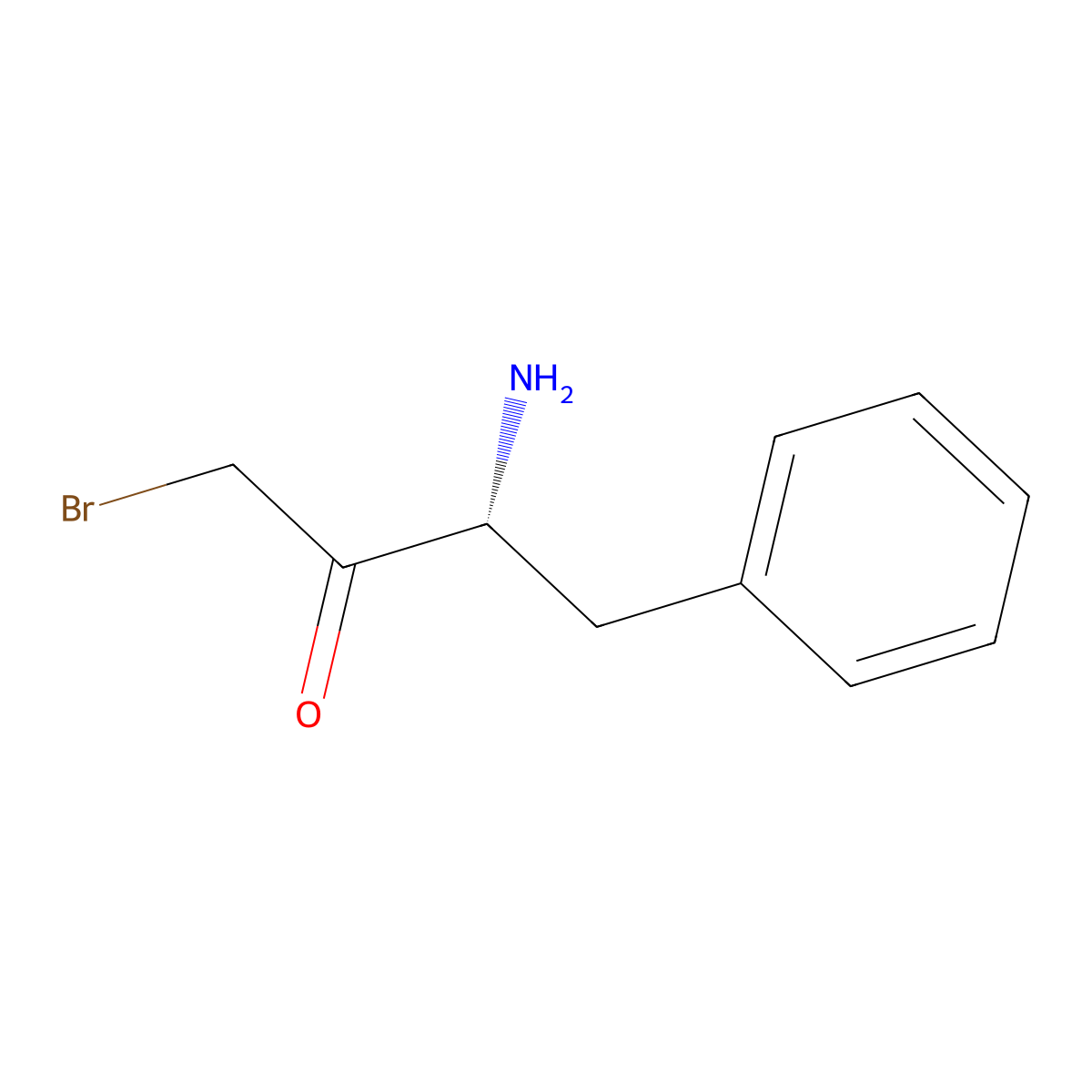 (3R)-3-amino-1-bromo-4-phenylbutan-2-one molecular structure, CAS 60414-85-9