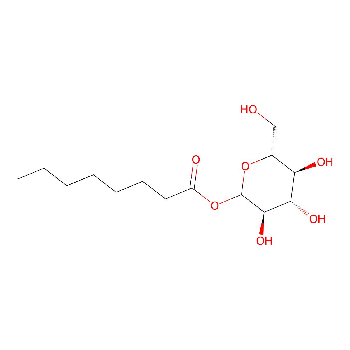 Octanoyl-D-glucopyranoside molecular structure, CAS 60415-65-8