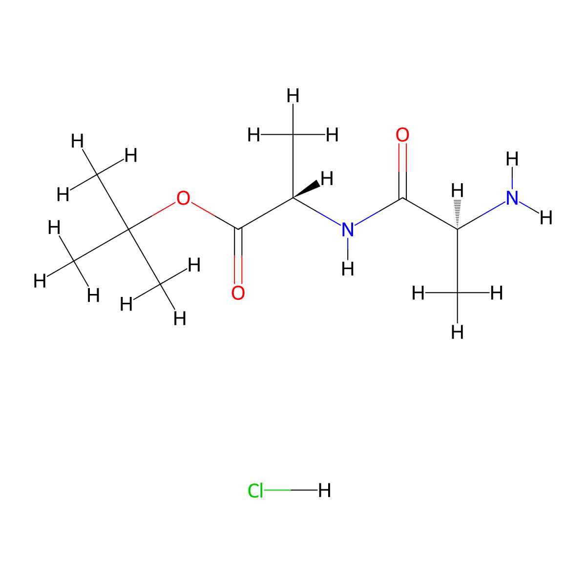 tert-butyl (2S)-2-[(2S)-2-aminopropanamido]propanoate hydrochloride molecular structure, CAS 60417-38-1