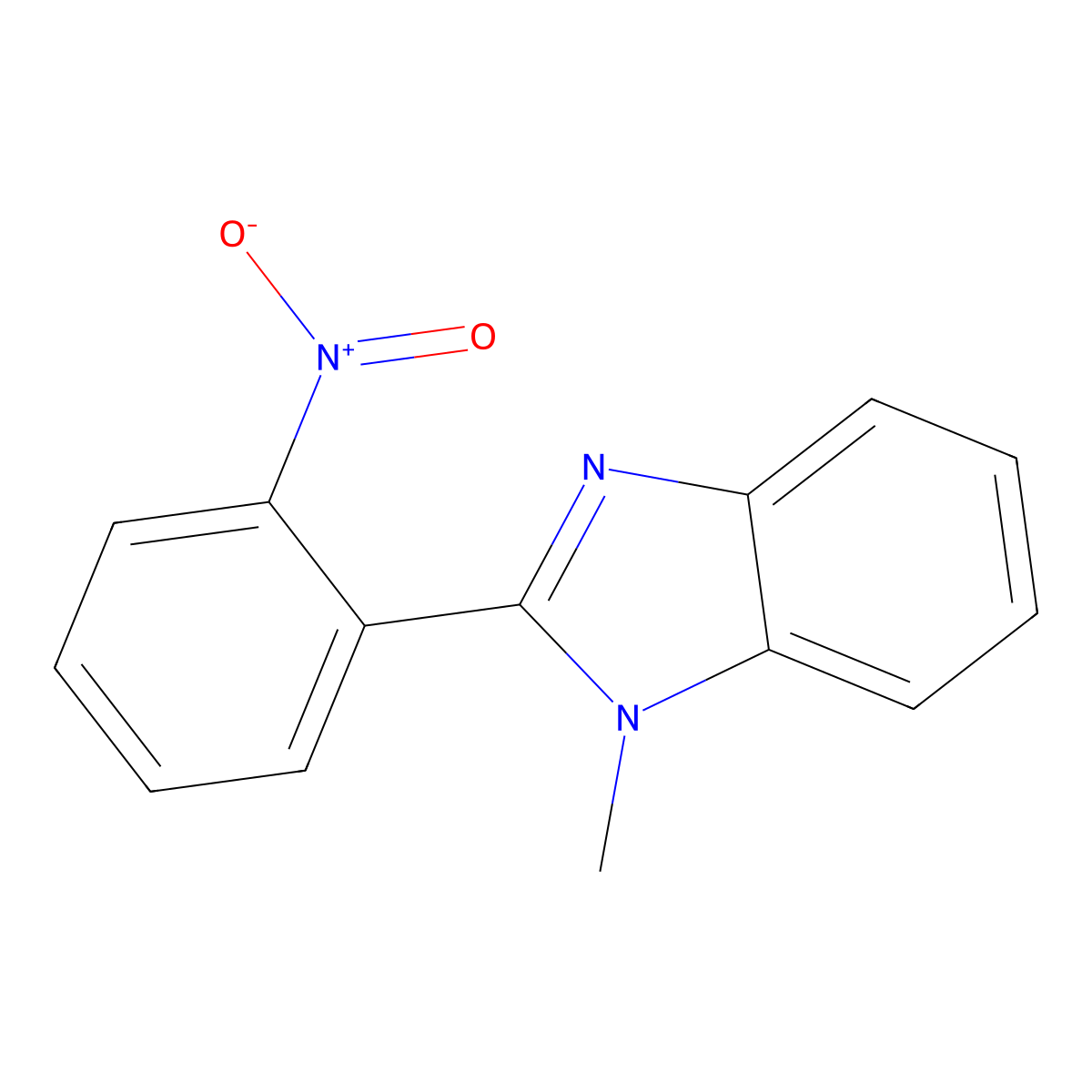 1-methyl-2-(2-nitrophenyl)-1H-benzimidazole molecular structure, CAS 60418-14-6