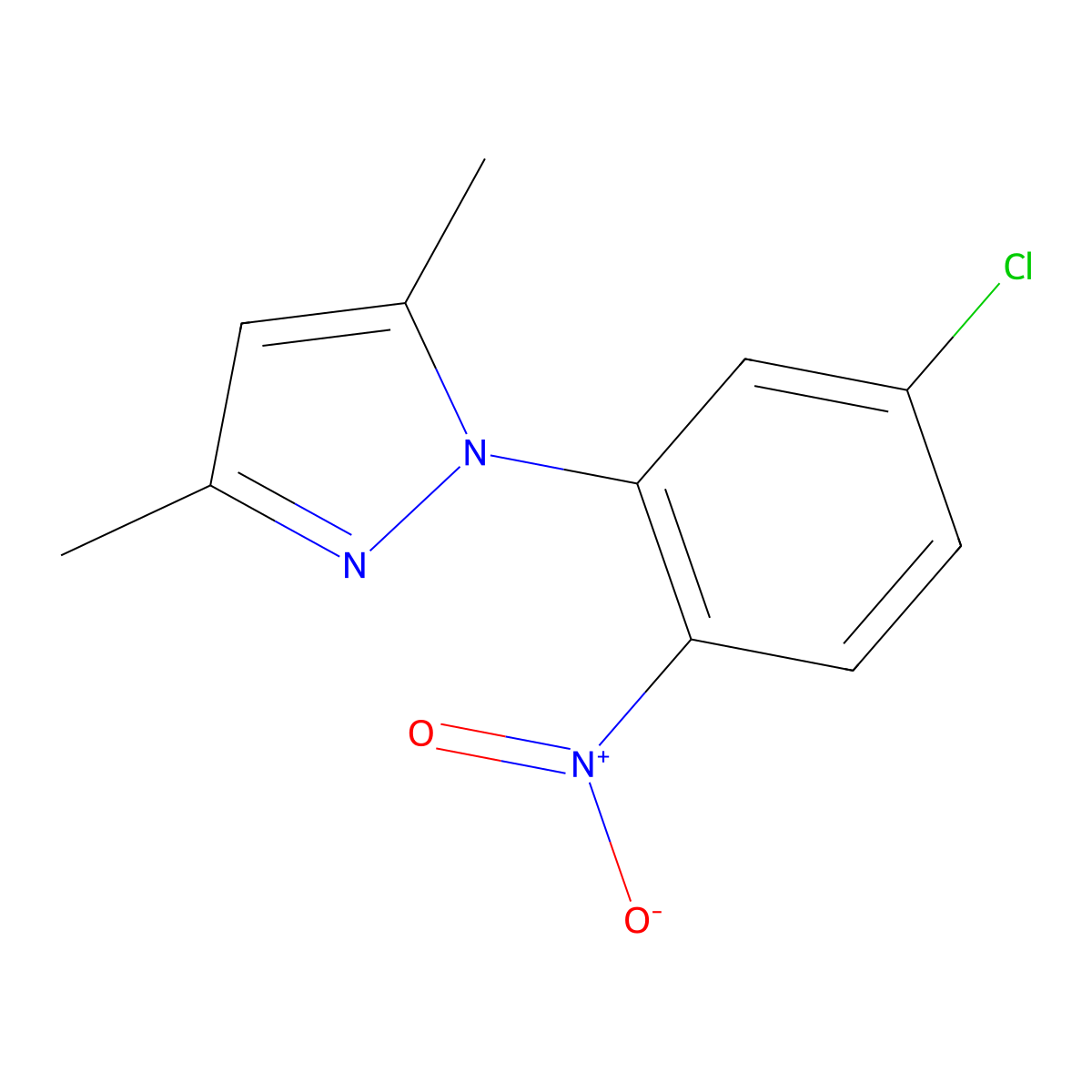 1-(5-Chloro-2-nitrophenyl)-3,5-dimethylpyrazole molecular structure, CAS 60418-33-9
