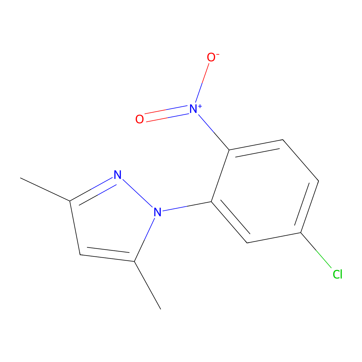 1-(5-Chloro-2-nitrophenyl)-3,5-dimethylpyrazole molecular structure, CAS 60418-33-9